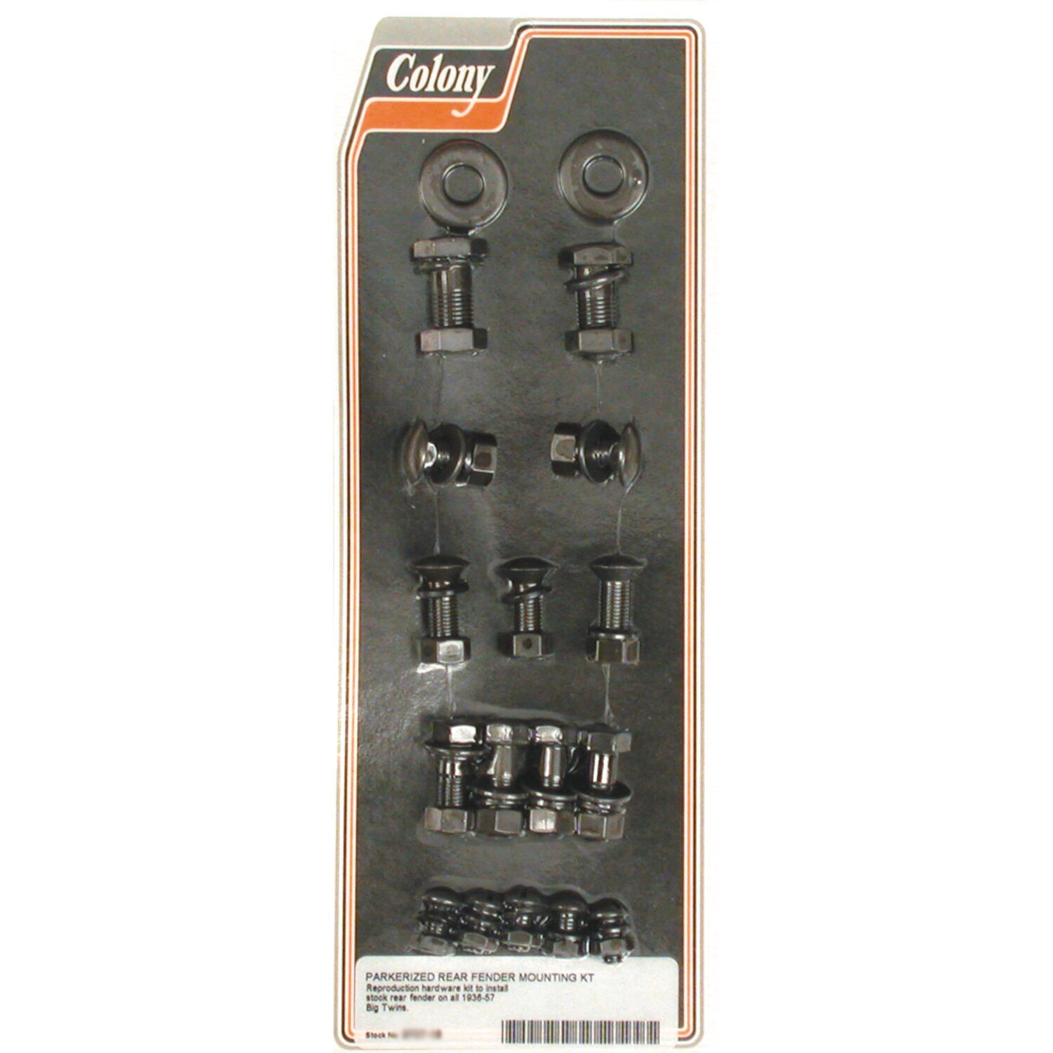 Colony, rear fender mount kit. Parkerized, Black, Matte