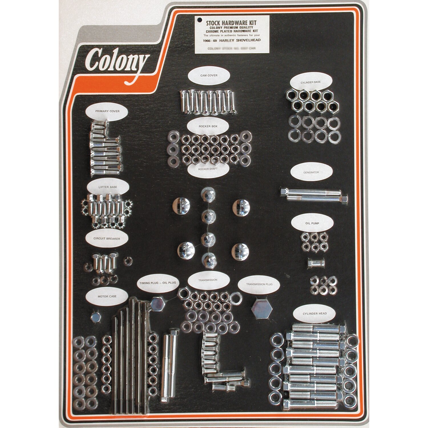 Colony motor screw set, Silver, Chrome
