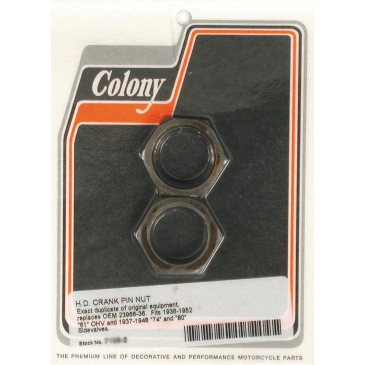 Colony, crankpin nuts. 36-52 models