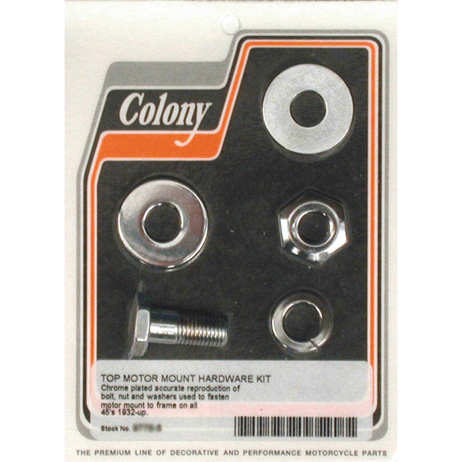 Colony upper motor mount kit, Chrome