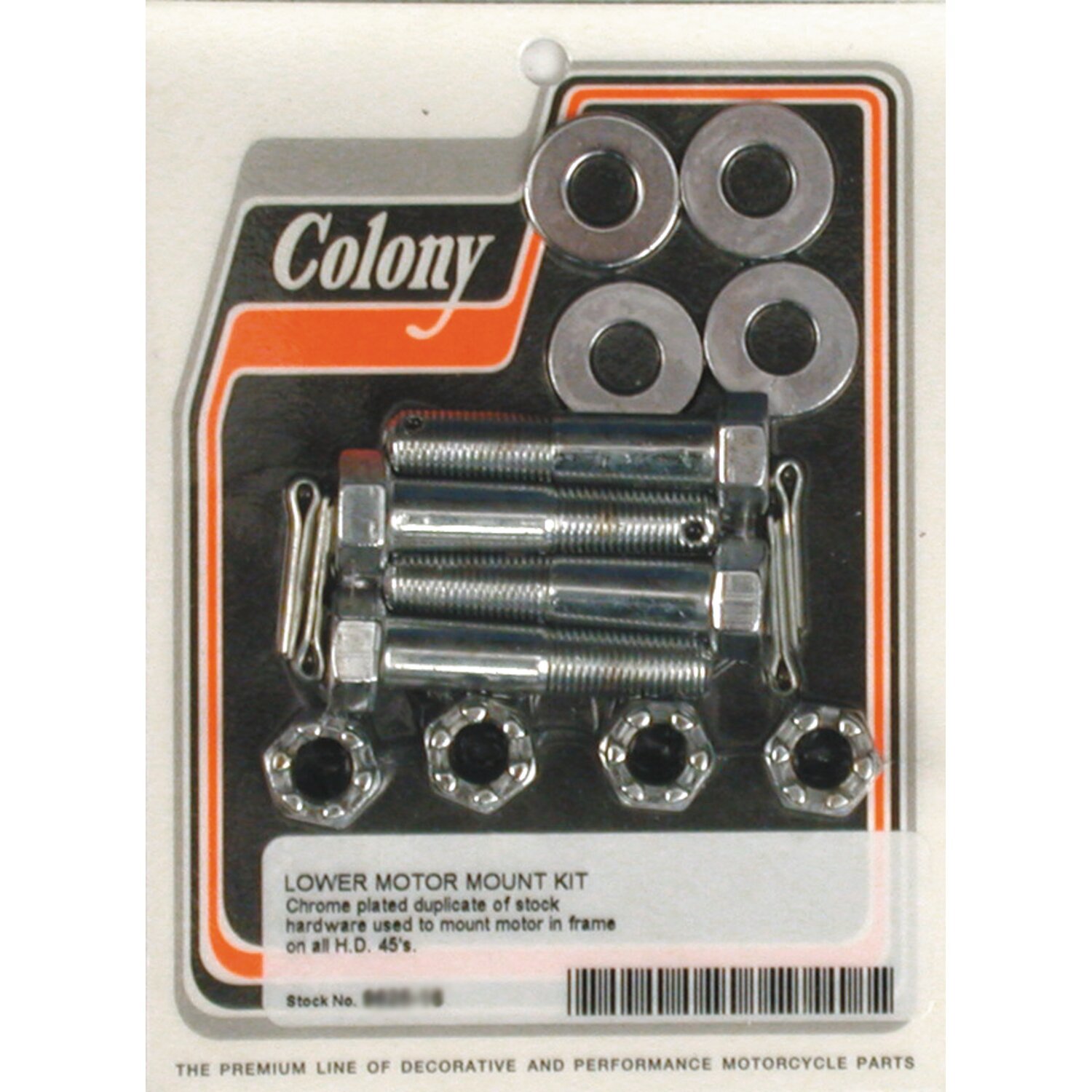 Colony lower motor mount kit, Silver, Chrome