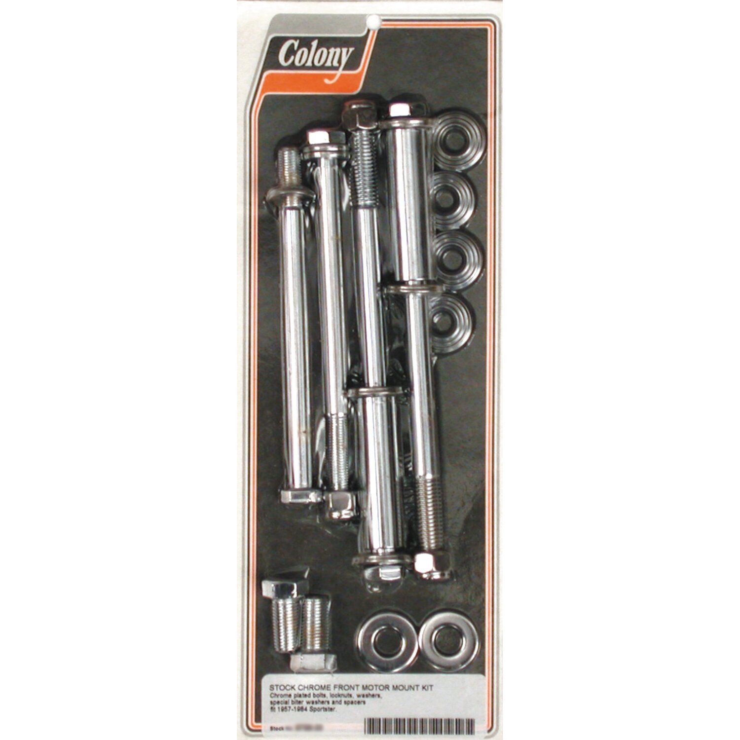 Colony upper & lower motor mount kit, Silver, Chrome