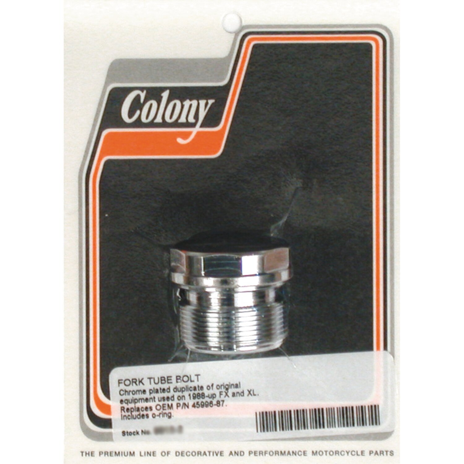 Colony, 39mm fork tube plug. Flat Top, Chrome