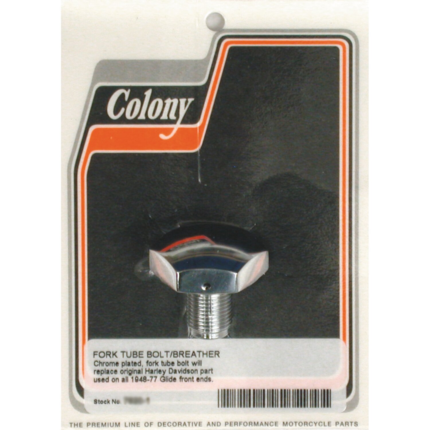 Colony, 41mm fork tube cap bolt. Domed