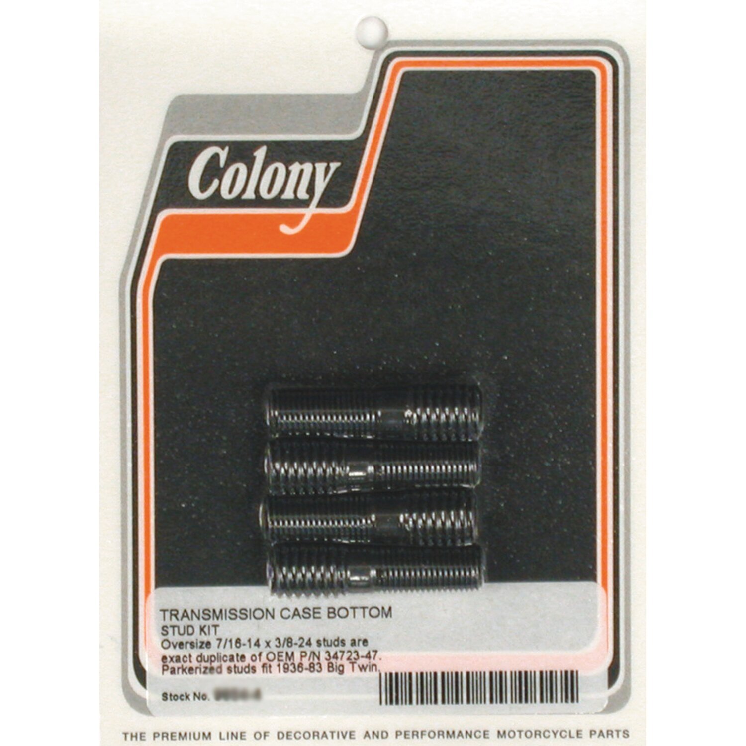 Transmission to mount plate stud kit. Oversize, Black, Matte