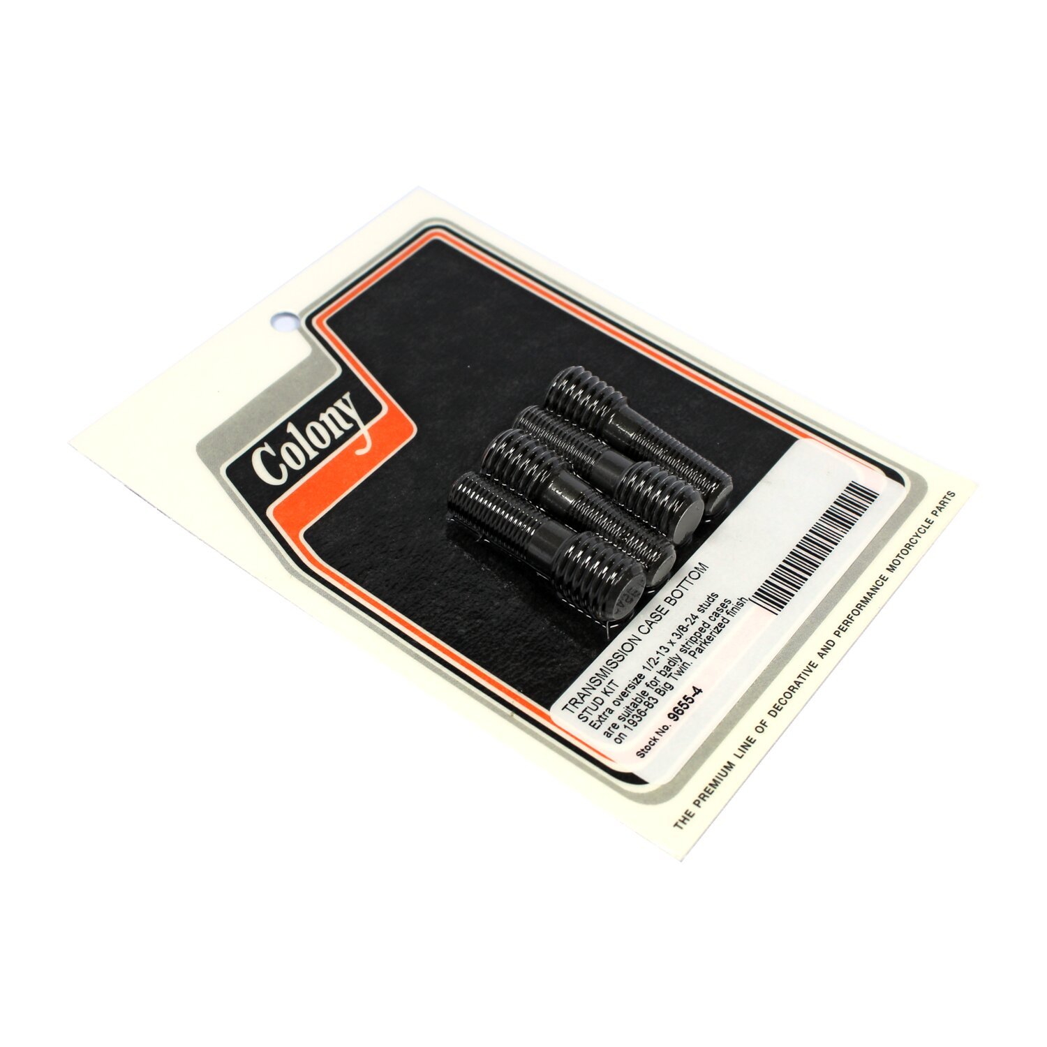 Colony, transmission to mount plate stud kit. Extra Oversize, Black, Matte