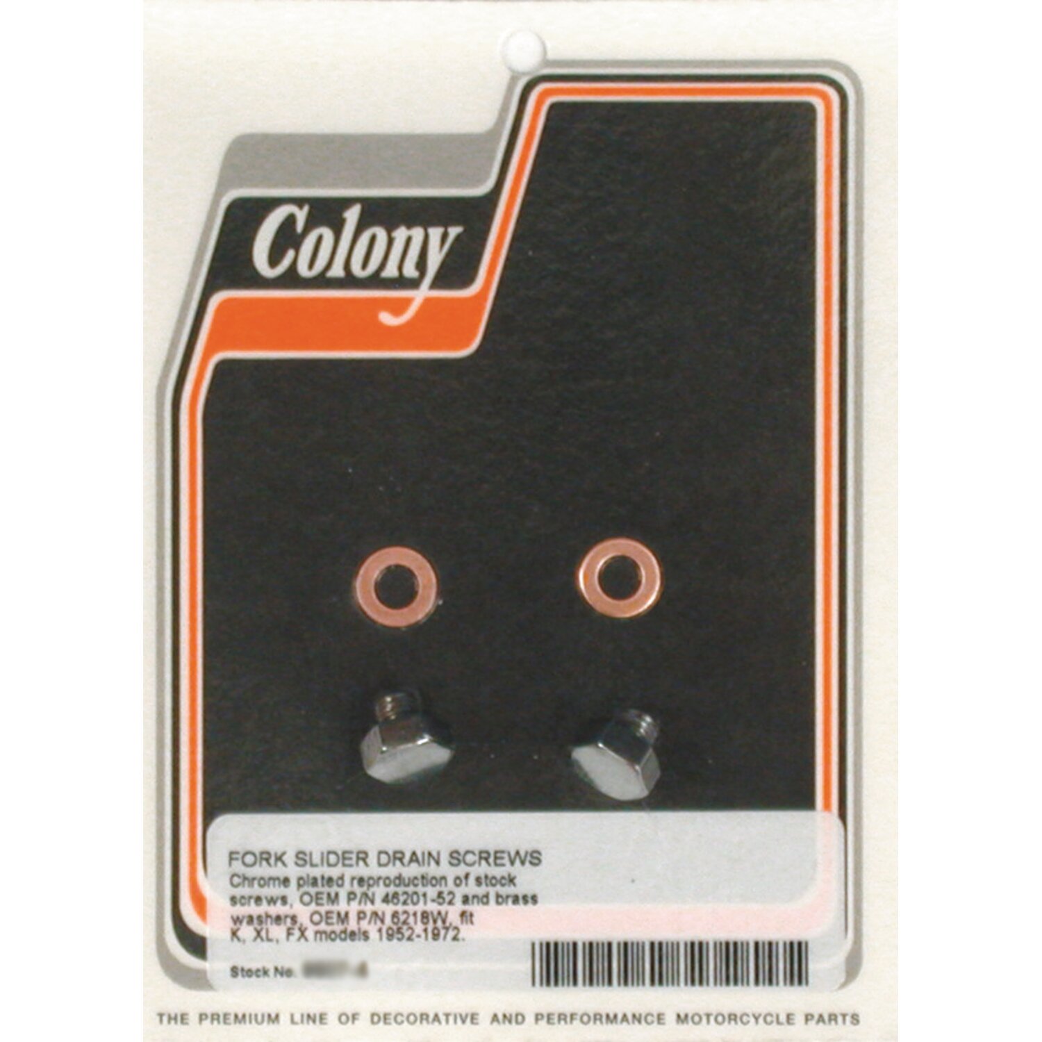 Colony, fork slider drain screws, Chrome