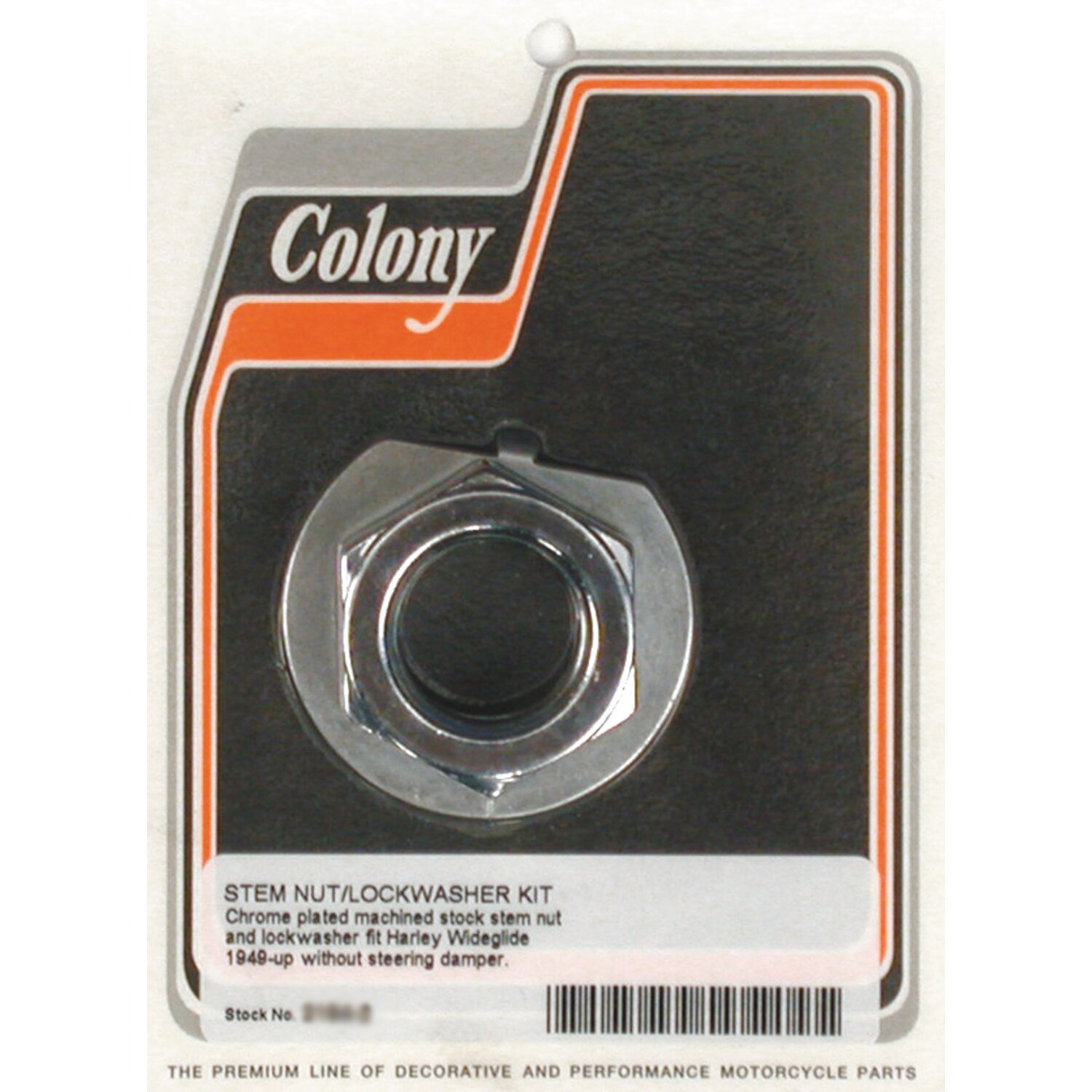 Colony, Fork stem nut & lock washer kit, Chrome
