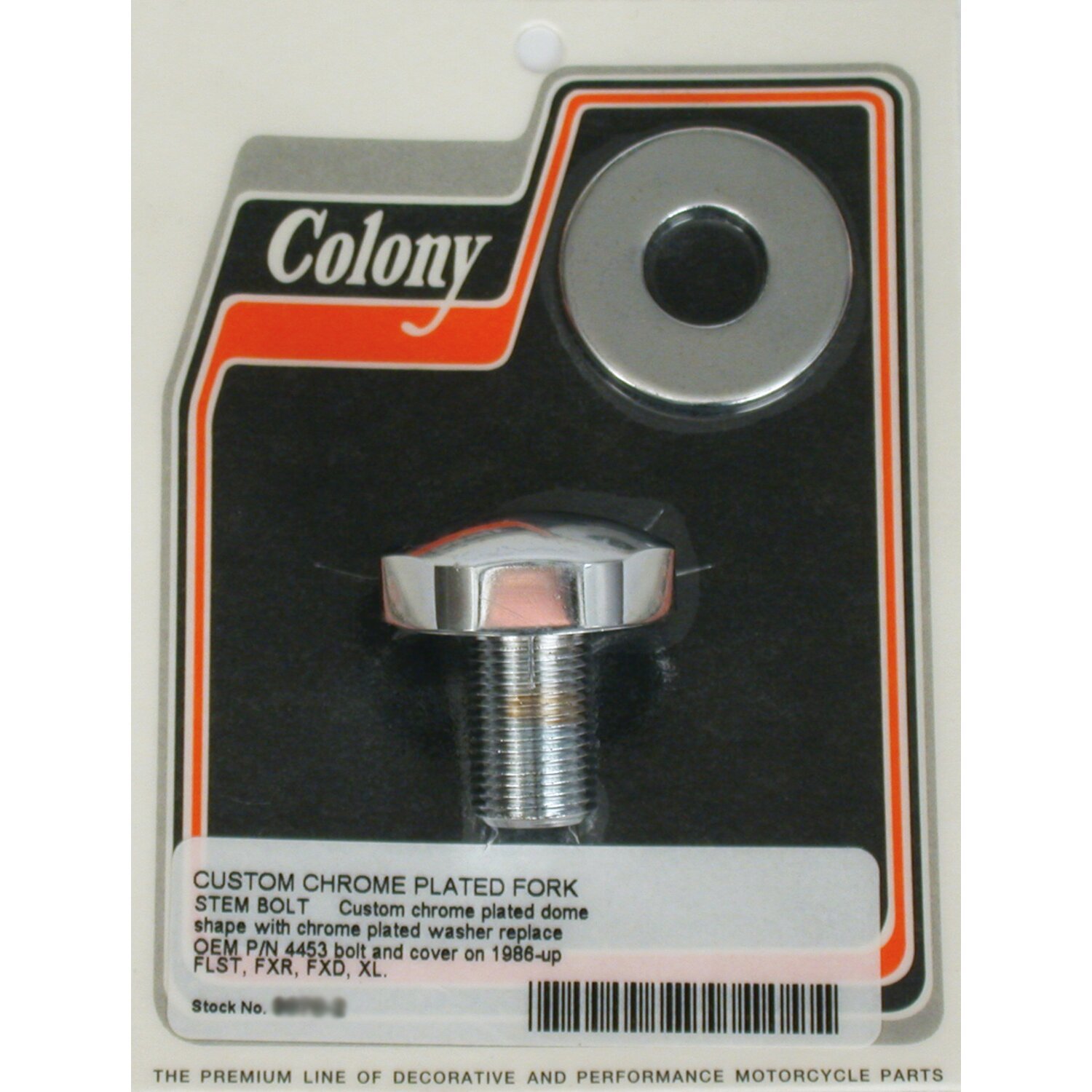 Colony, fork stem bolt & washer set, Chrome