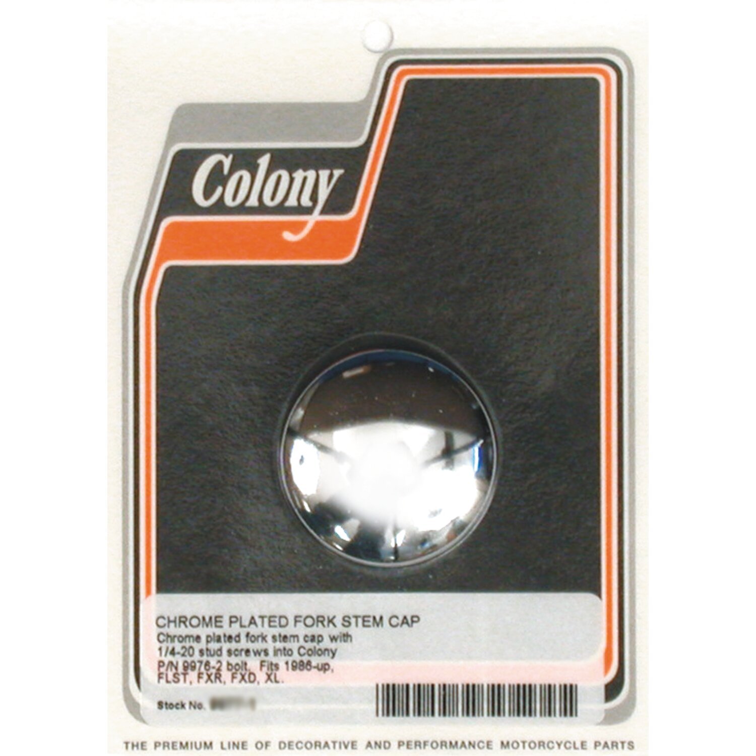 Colony, fork stem bolt cover FXR/FXD/XL, White, Chrome