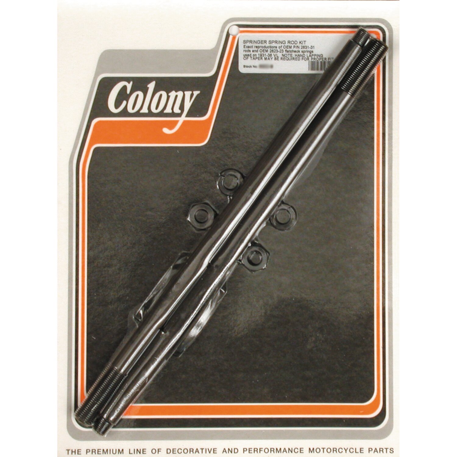 Colony springer spring rod kit, Satin