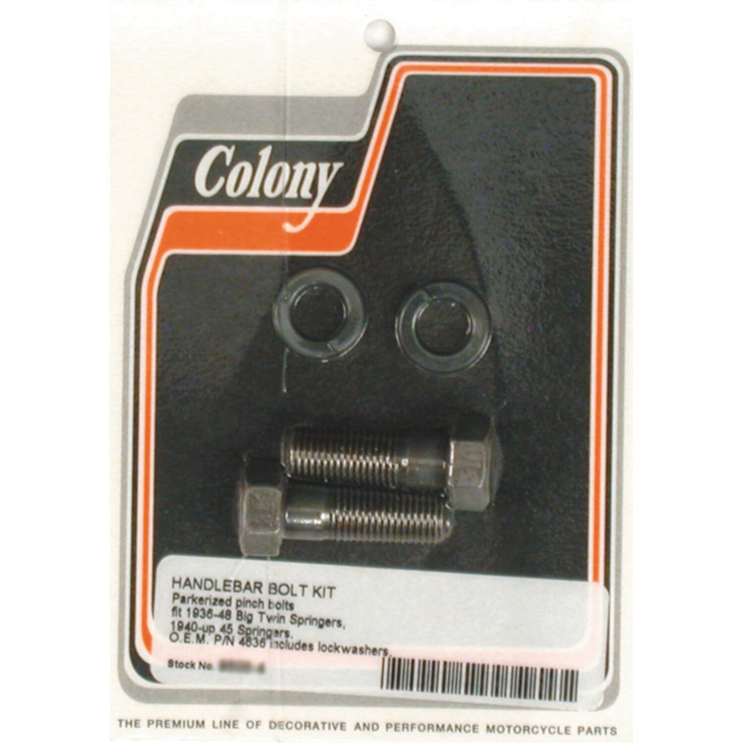 Colony springer handlebar pinch bolts, Black, Matte