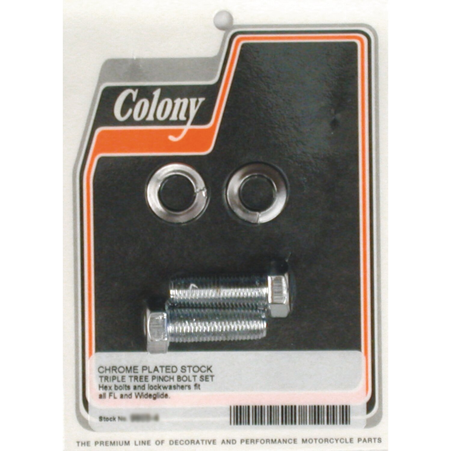 Colony triple tree pinch bolt set, Chrome