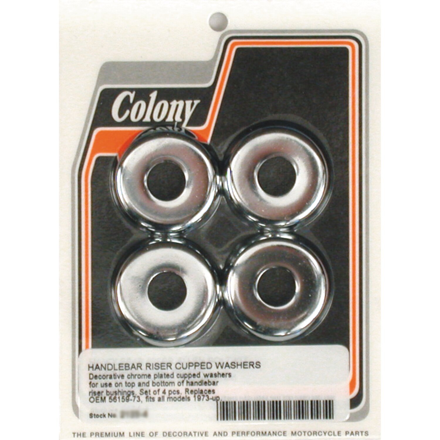 Colony, handlebar riser cupped washer kit, Chrome