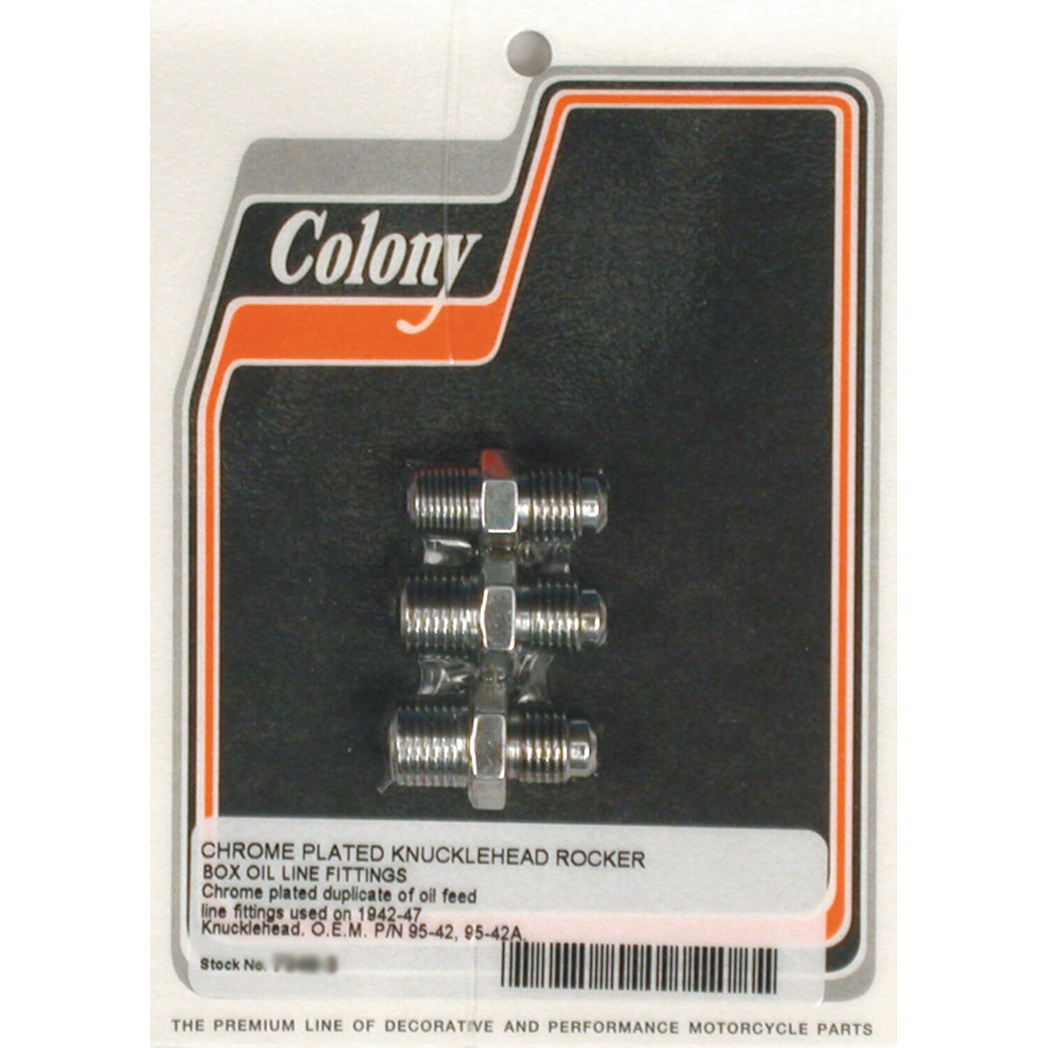 Colony, Knuckle rocker box oil feed fitting, Chrome