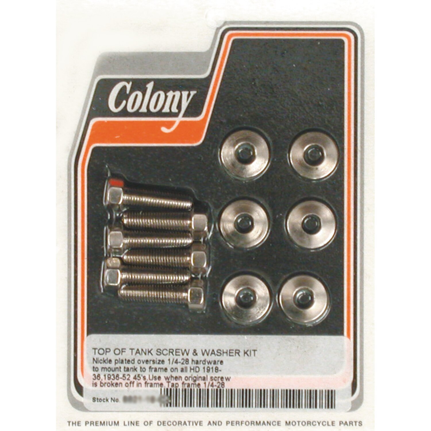 Colony, gas tank mount kit. Nickel plated. Oversize, Polished