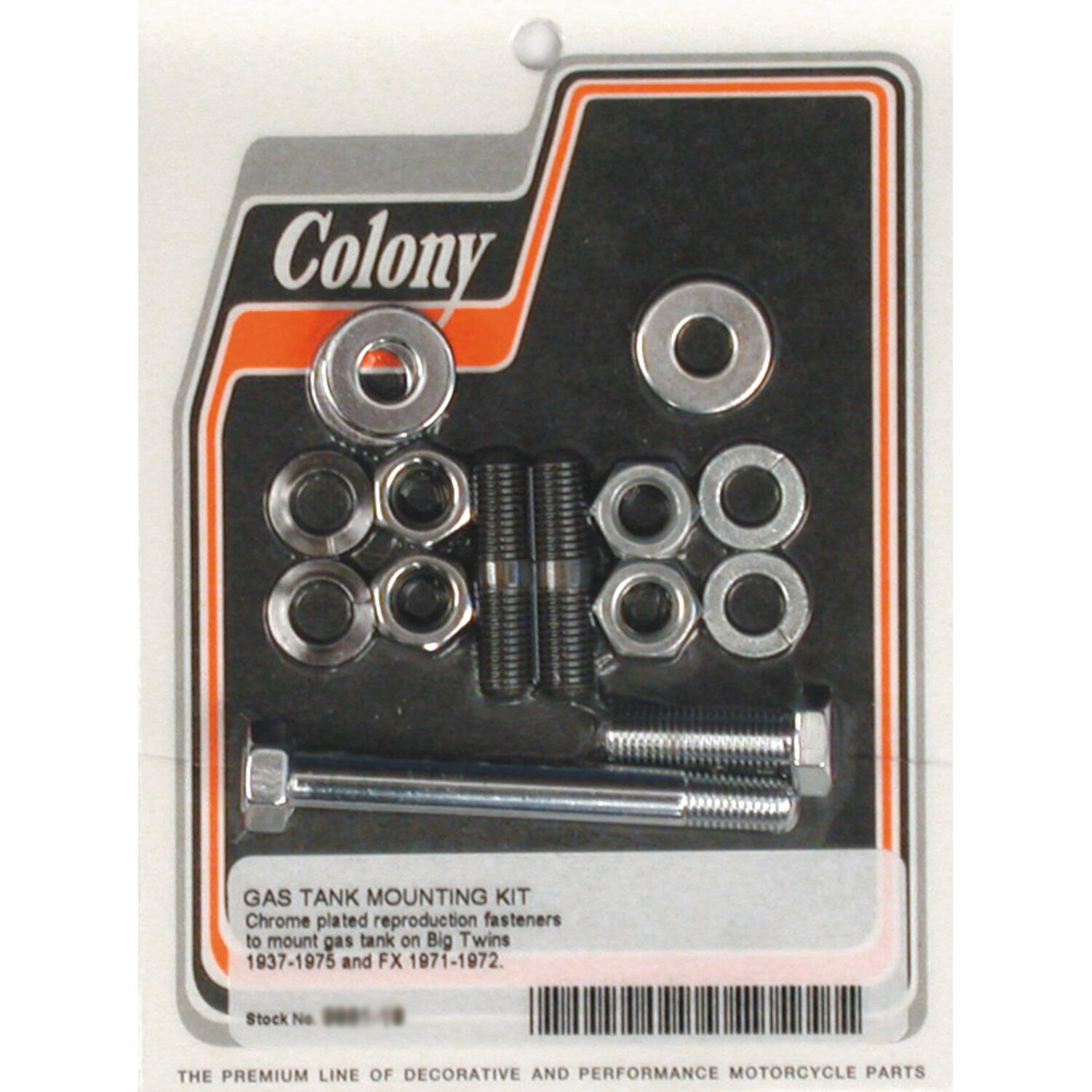 Colony. 37-75 gas tank mount kit, Chrome