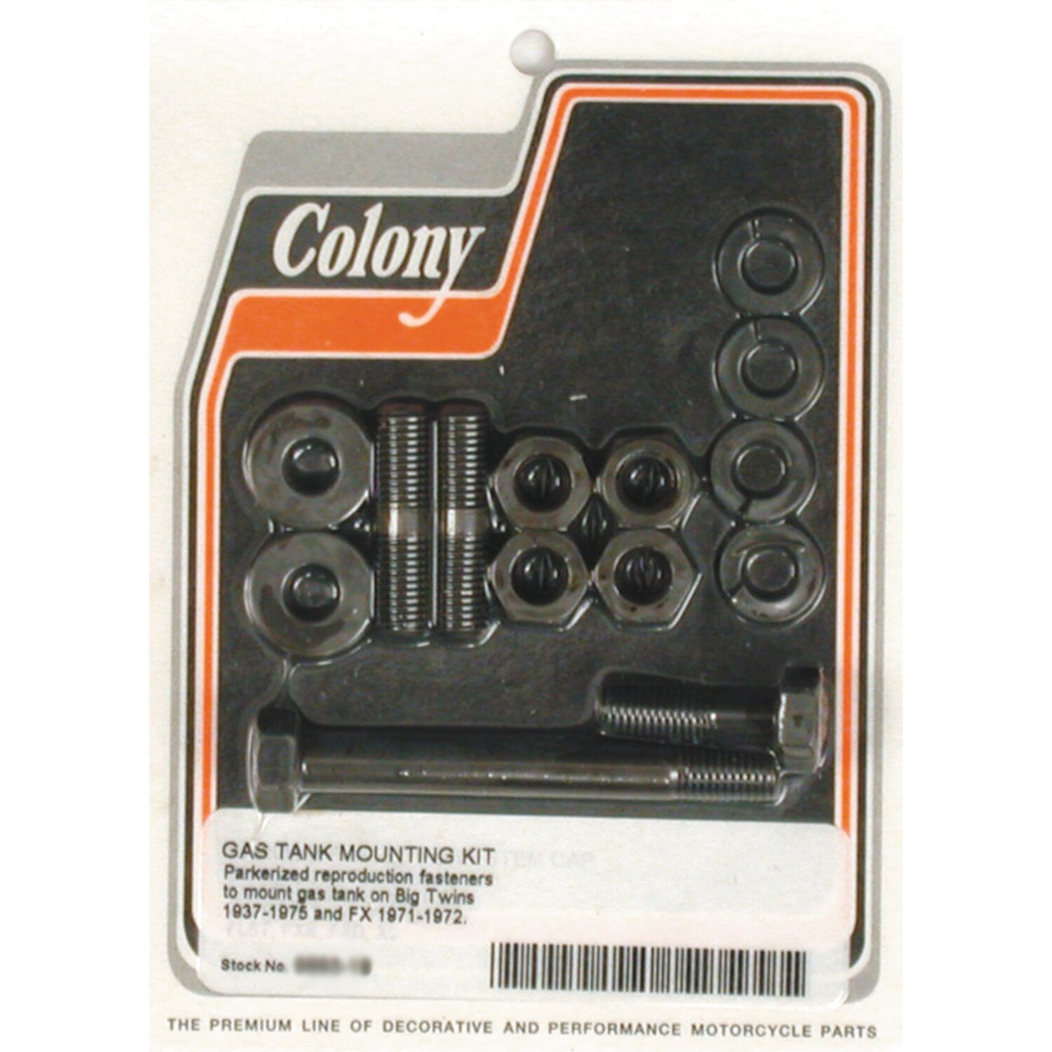 Colony. 37-75 gas tank mount kit. Parkerized, Black, Matte