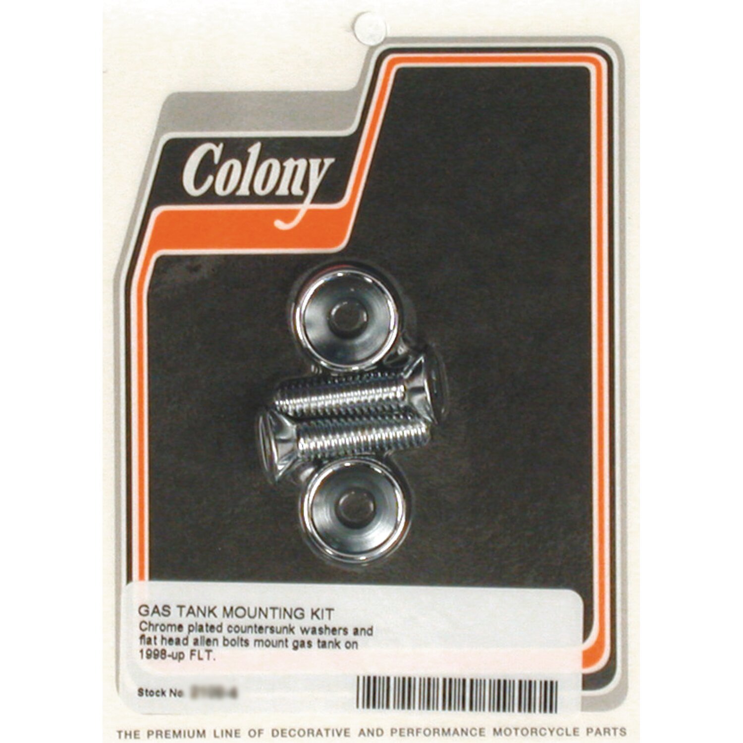 Colony, front side gas tank mount kit. Chrome