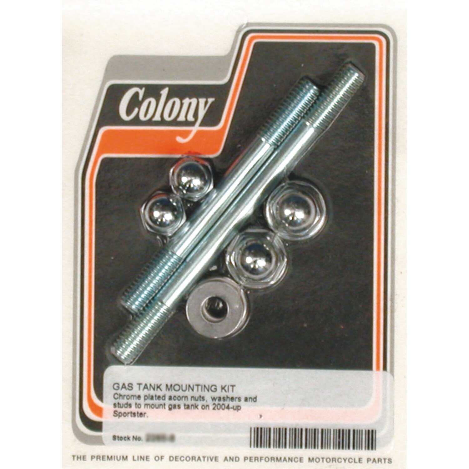 Colony, gas tank mount kit. Acorn, Chrome