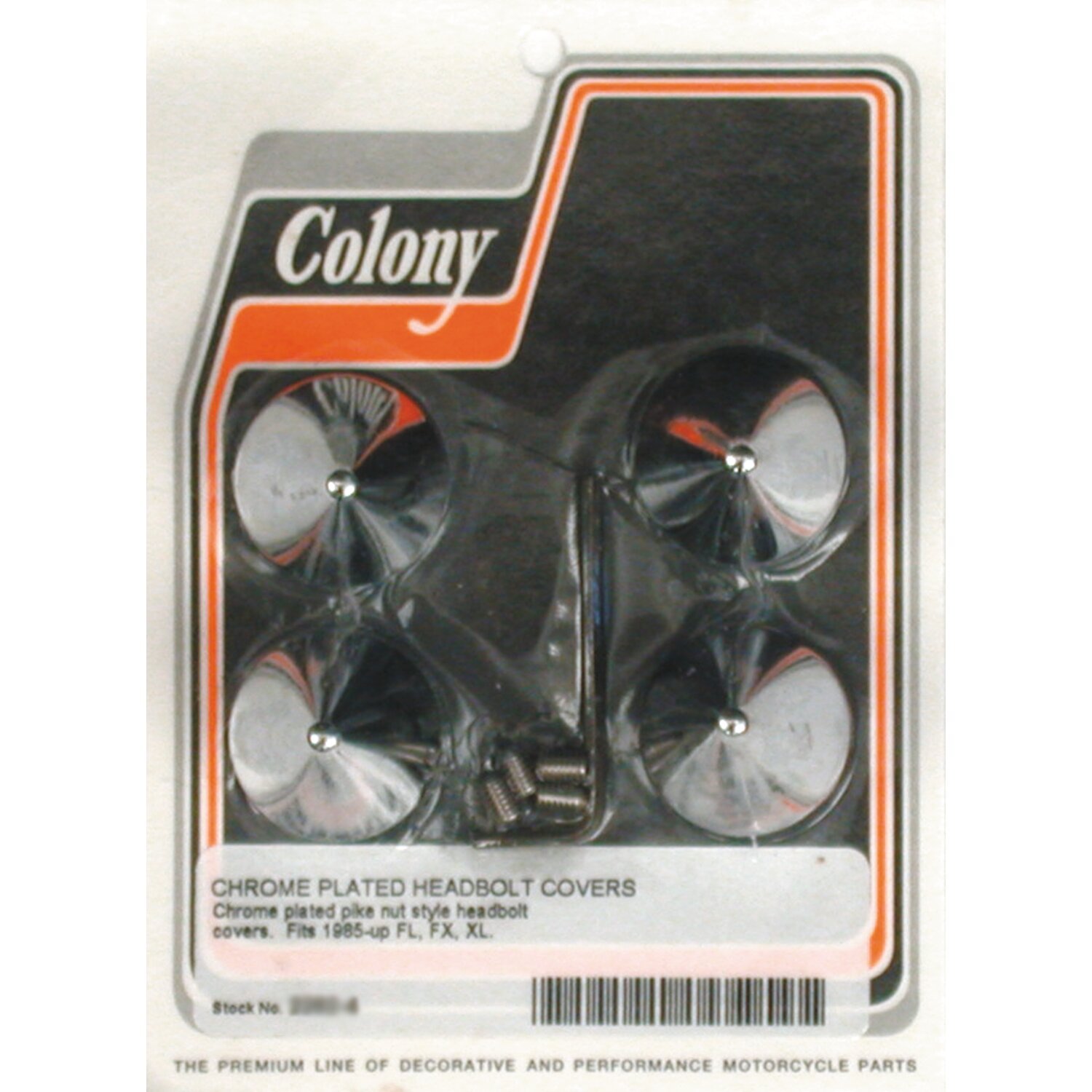 Colony, head bolt cover kit. Pike, Chrome