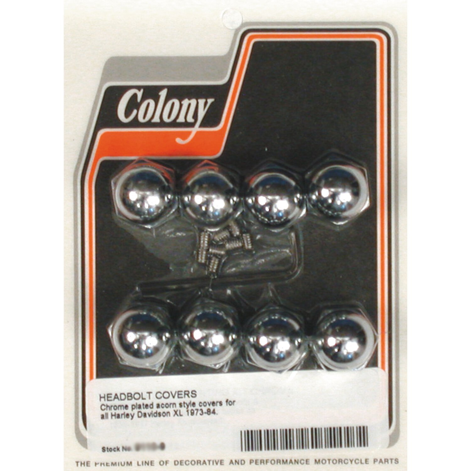Colony, head bolt cover kit. Acorn, Chrome