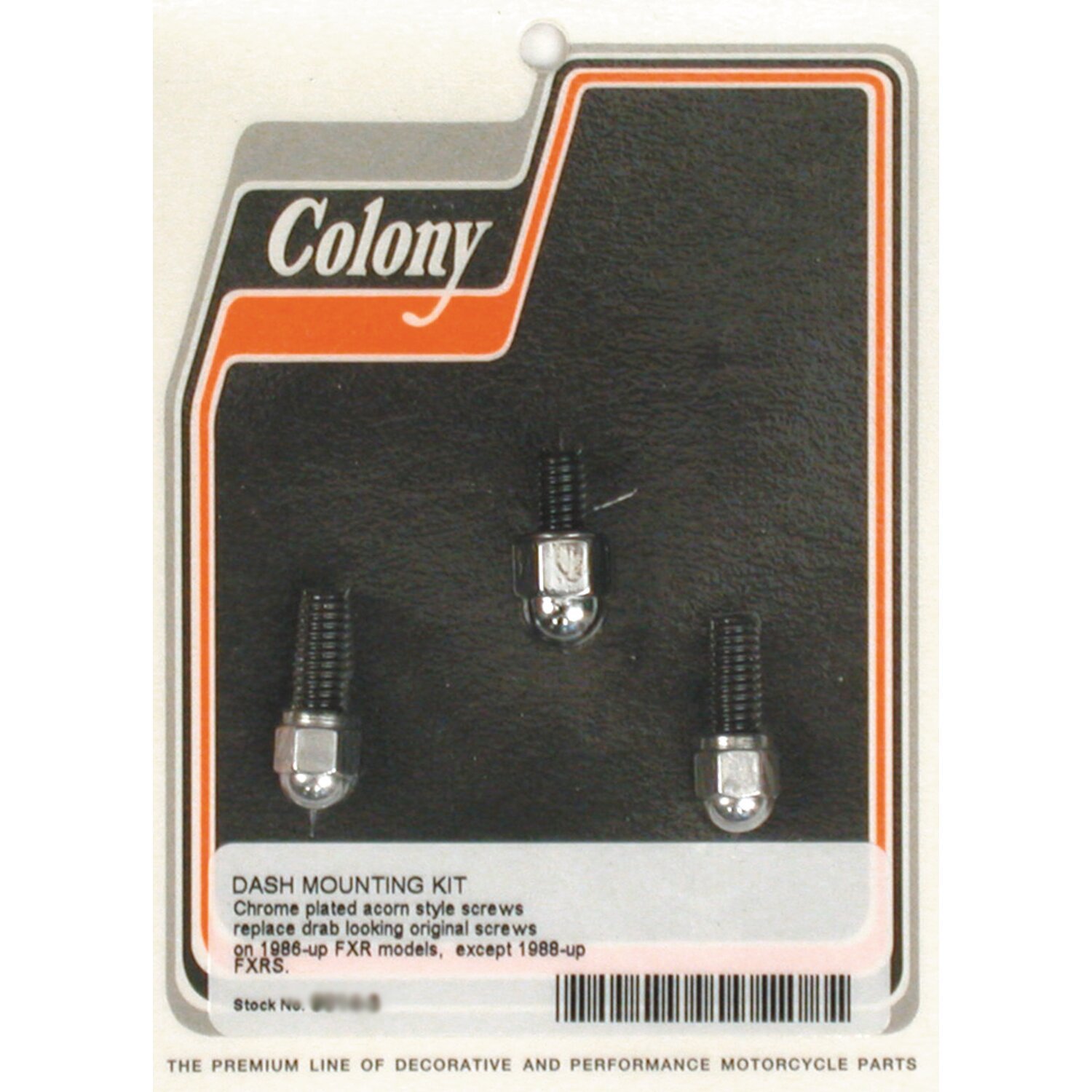 Colony, dash cover mount kit. Chrome Acorn