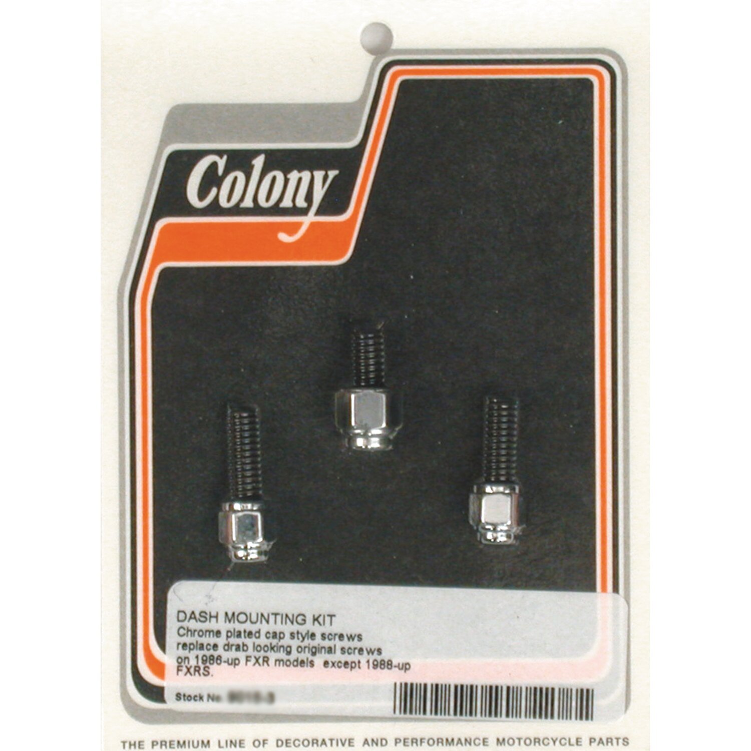 Colony, dash cover mount kit. Chrome Cap style
