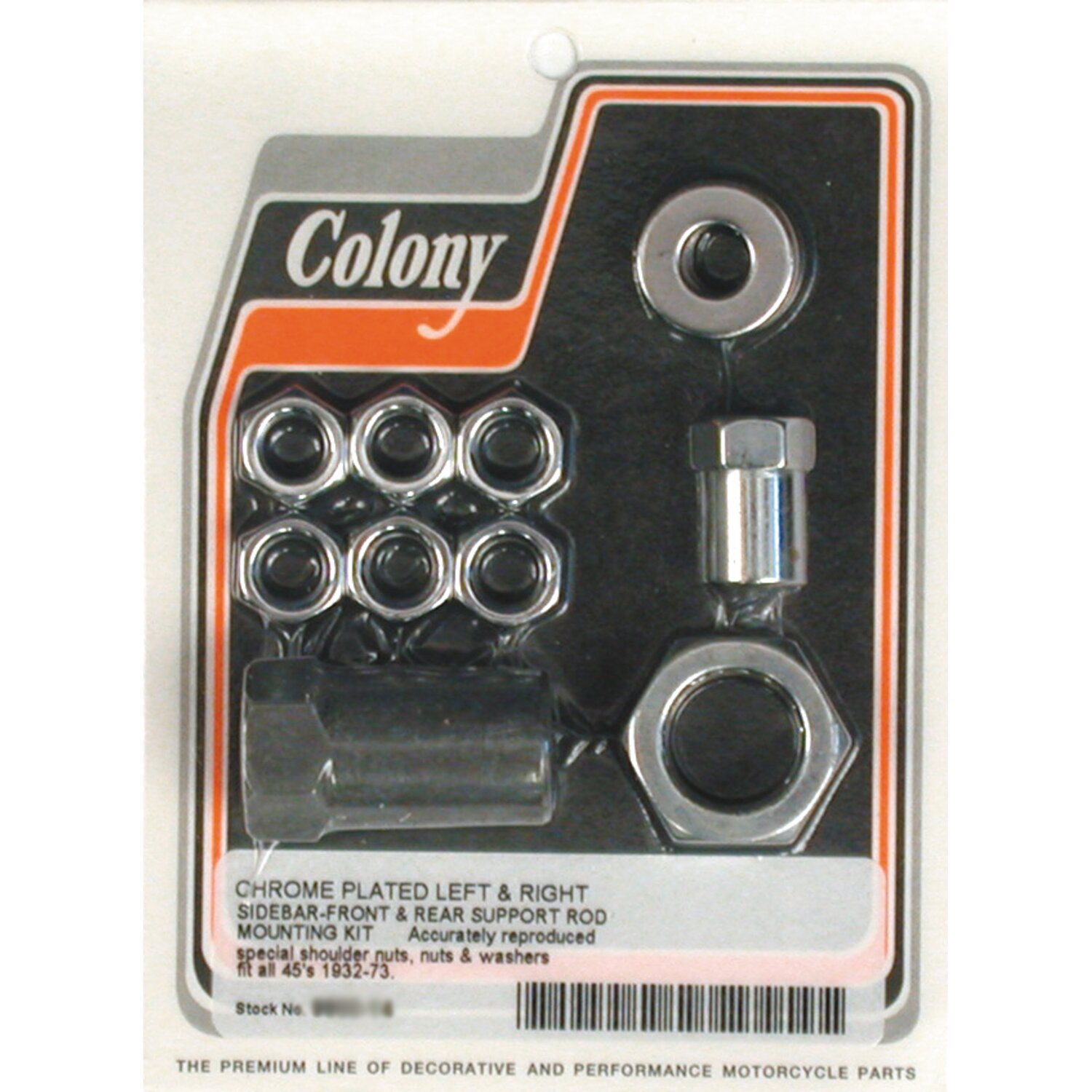 Colony, floorboard support rod mount kit, Chrome