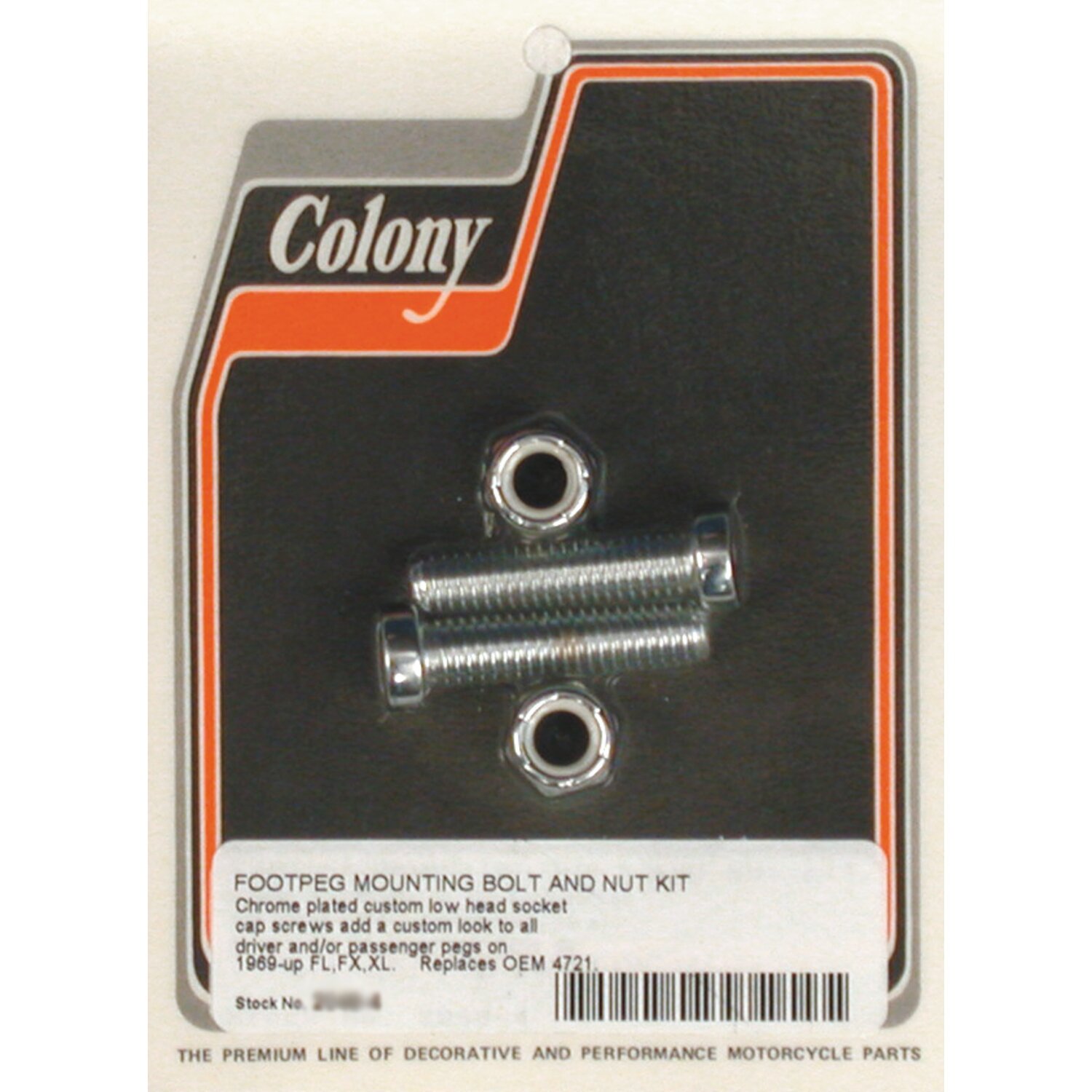 Colony, foot peg mount kit, Chrome