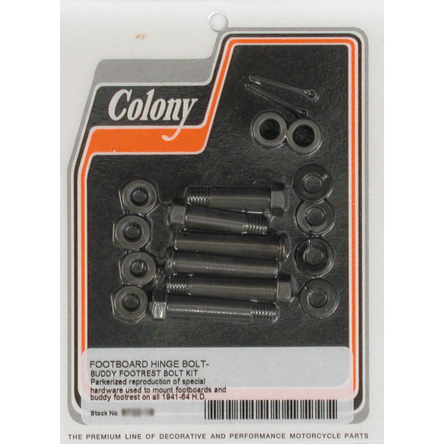 Colony, floorboard and passenger peg mount kit, Black, Matte