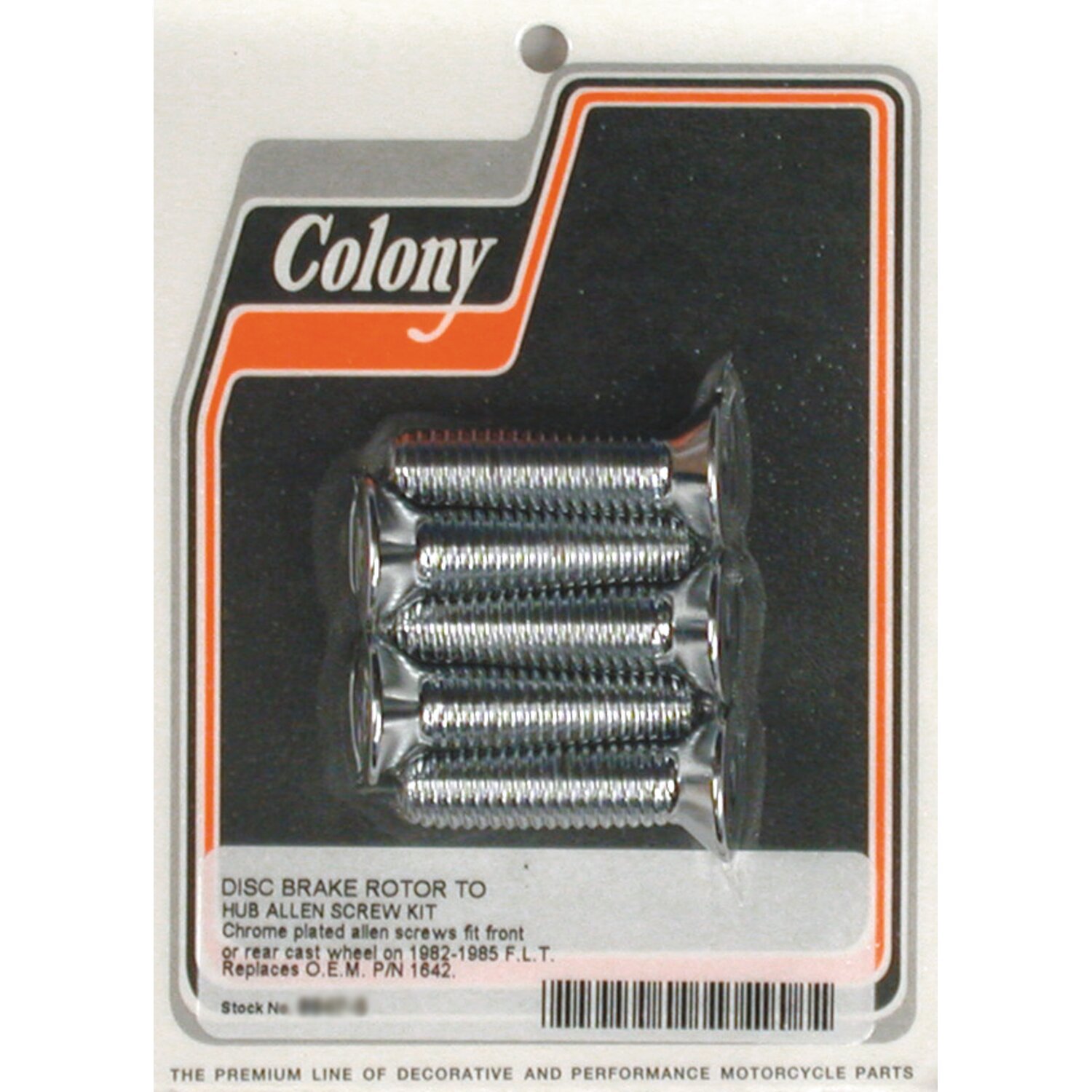 Colony, rear brake rotor bolt kit, Chrome