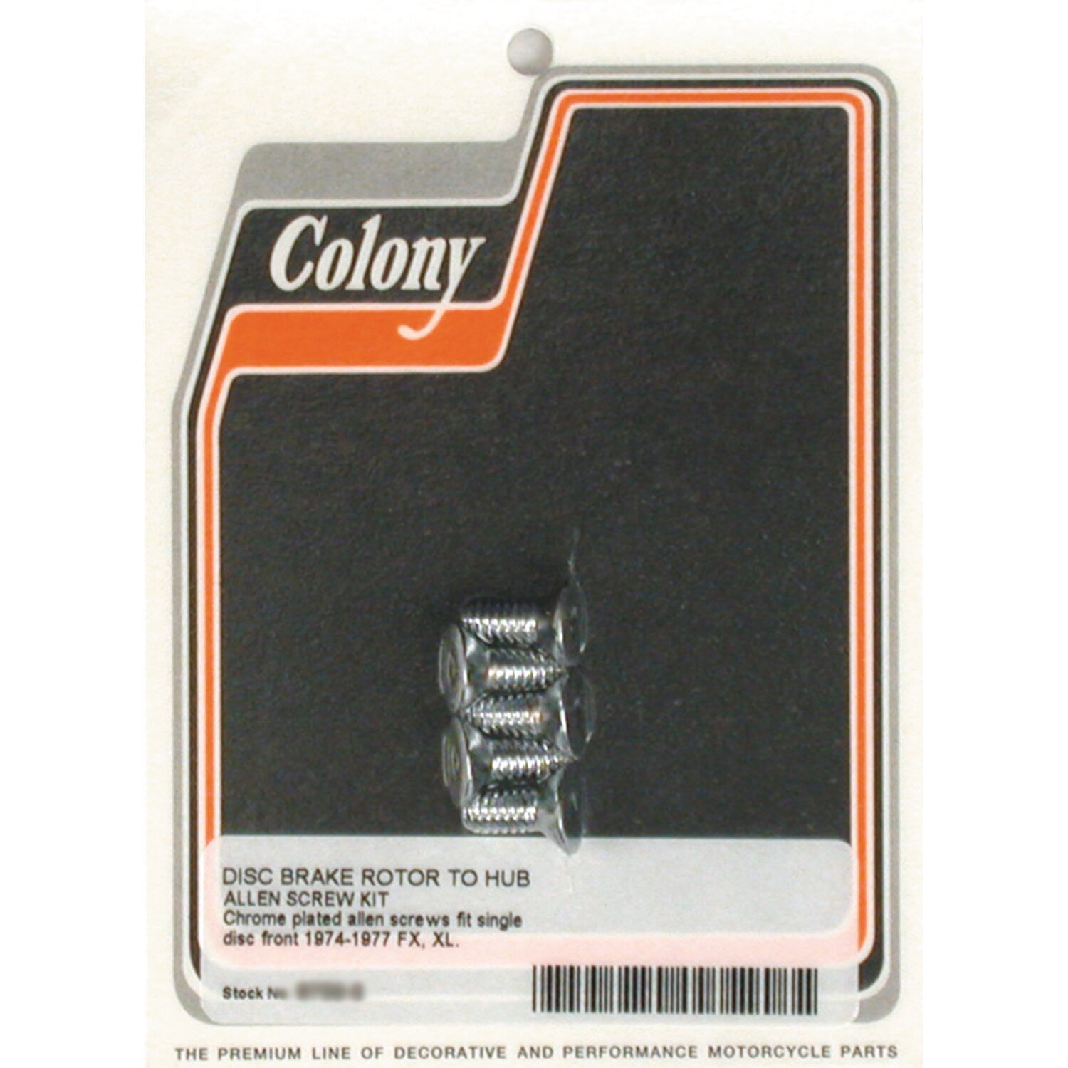 Colony, front brake rotor bolt kit, Chrome