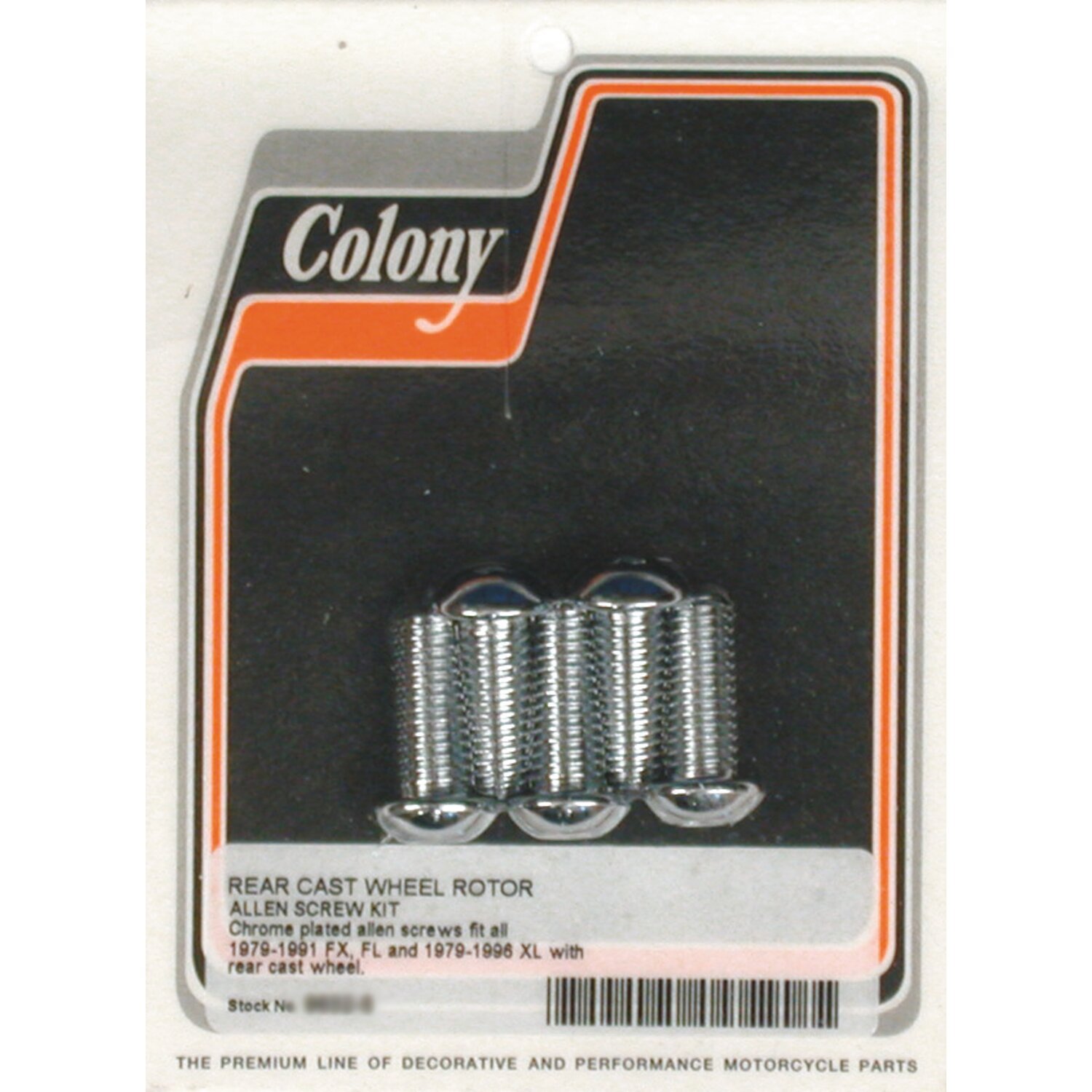 Colony, rear brake rotor bolt kit. Buttonhead, Silver, Chrome