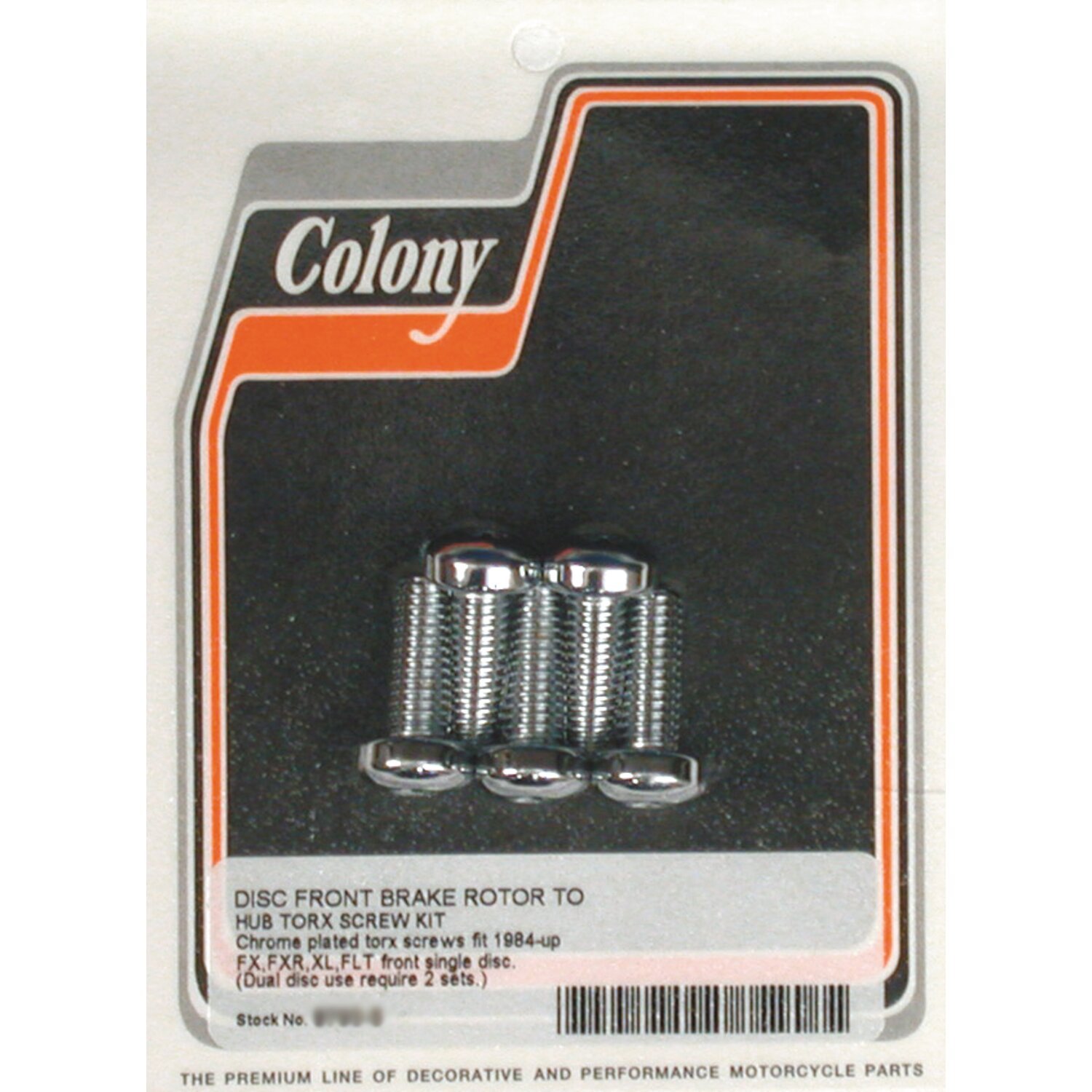 Colony, front brake rotor bolt kit, Chrome