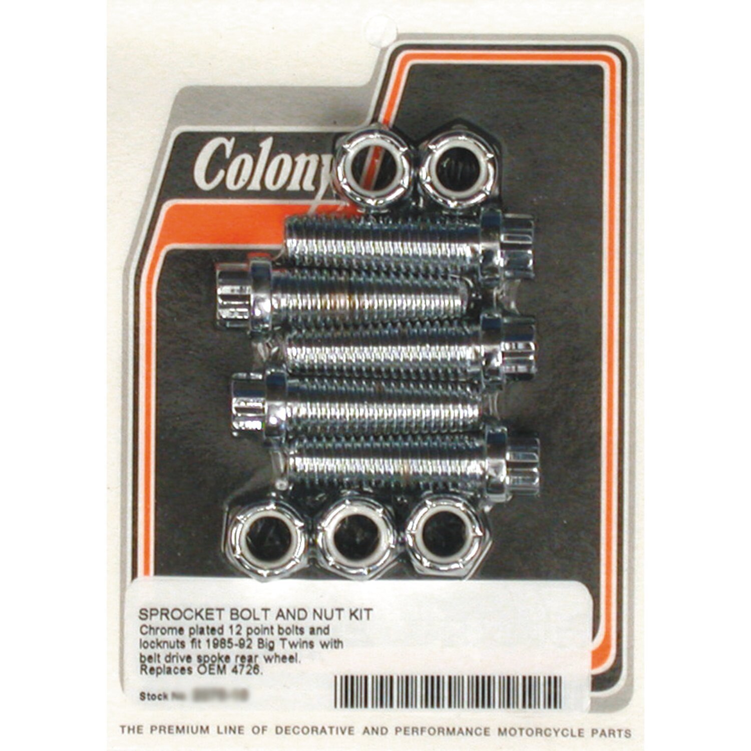 Colony sprocket bolt & nut kit