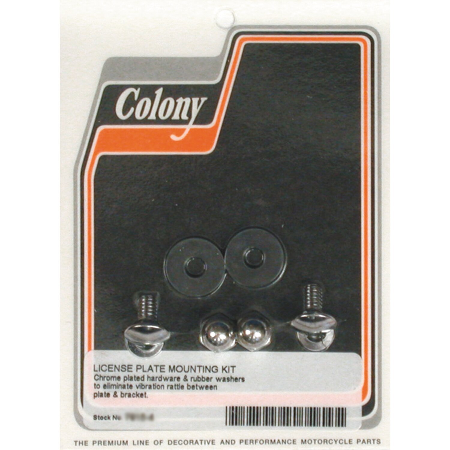 Colony license plate mount kit. Acorn, Chrome