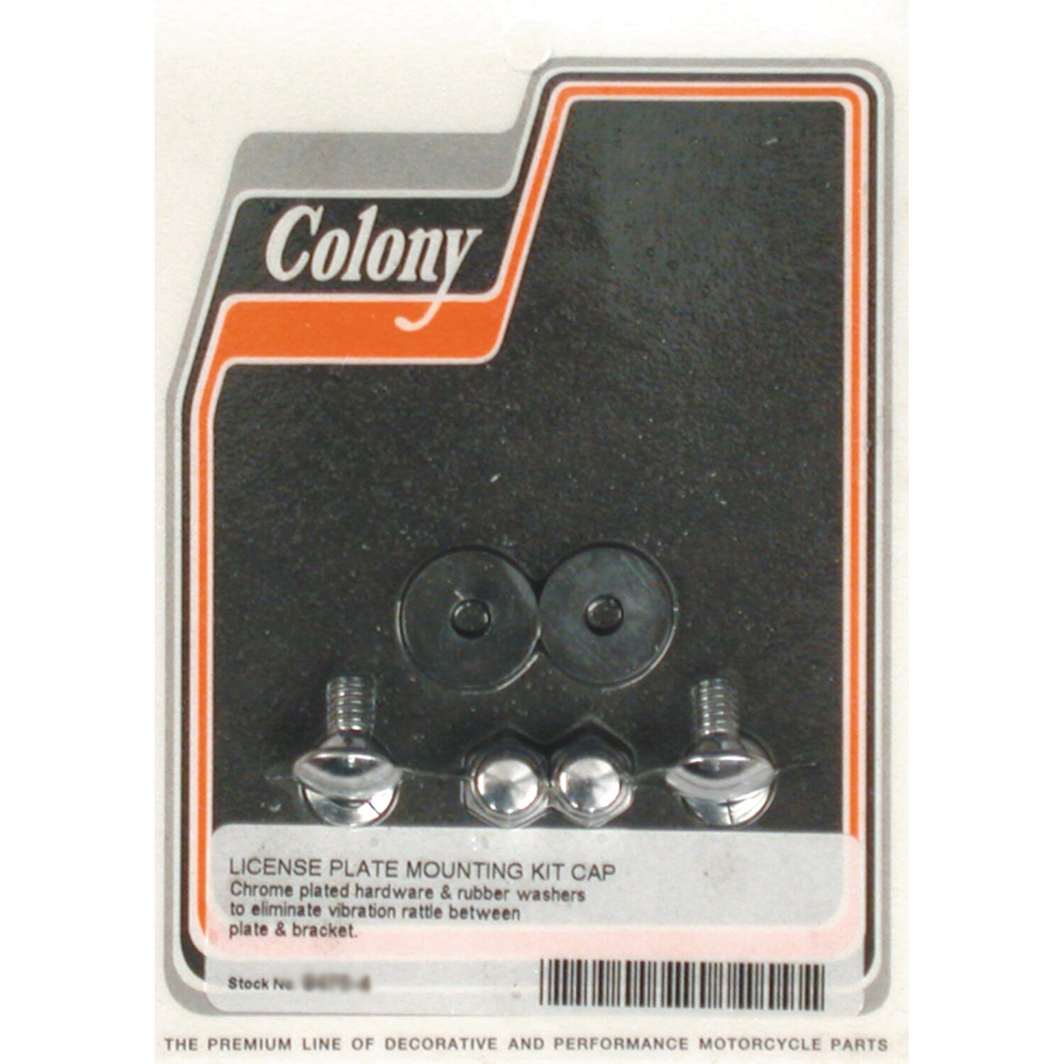 Colony, license plate mount kit. CAP style, Chrome