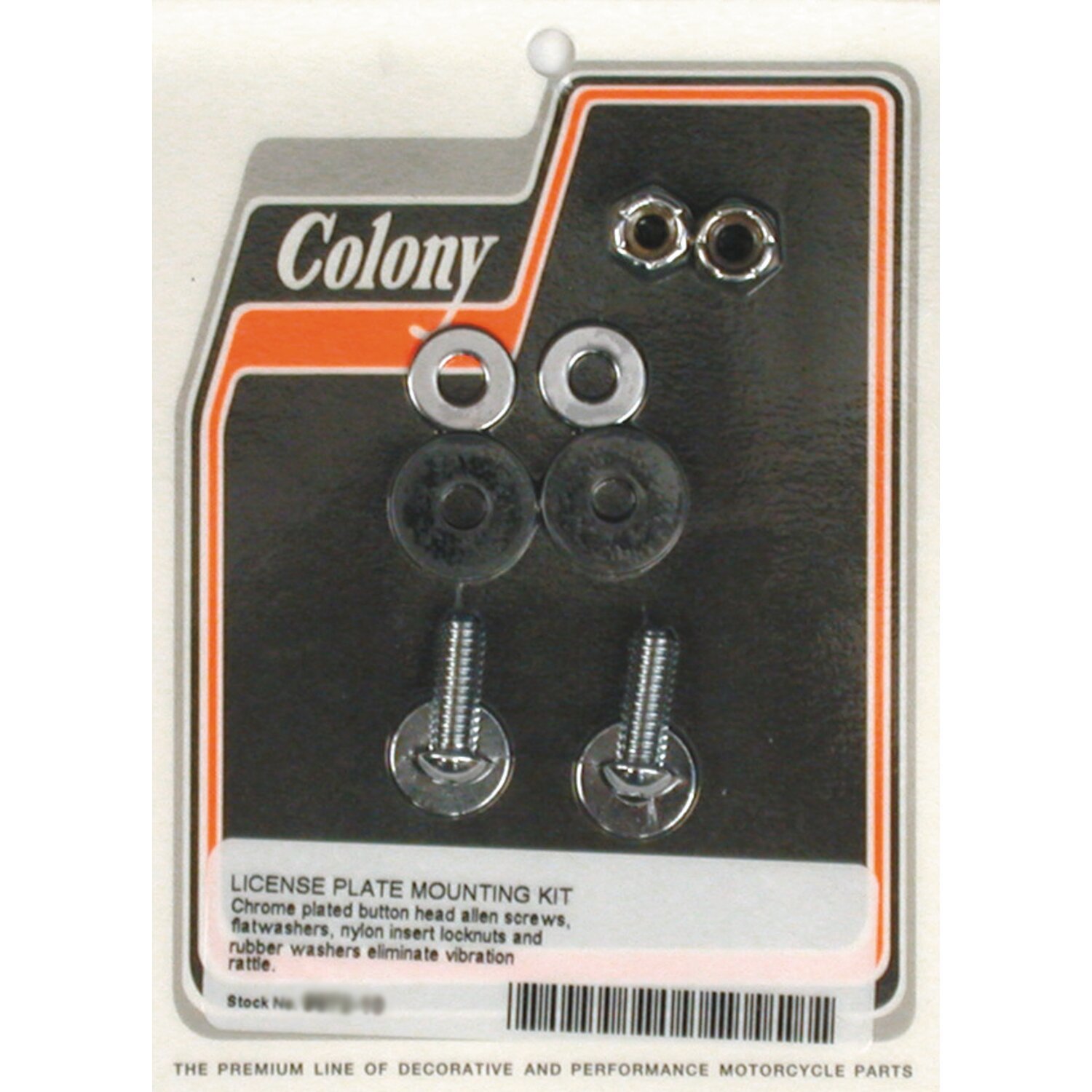 Colony license plate mount kit. Buttonhead, Chrome