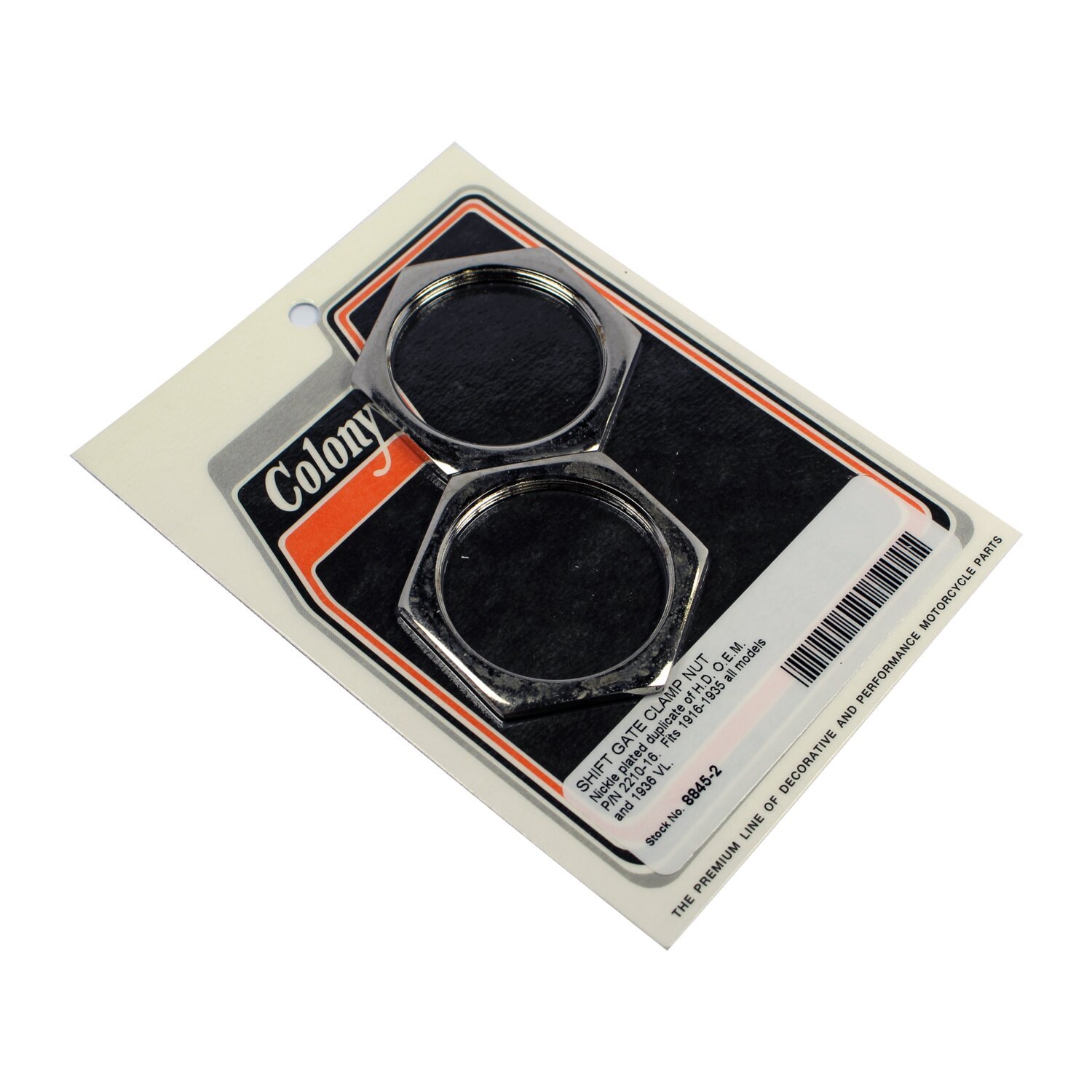 Colony, shifter gate clamp nuts. Nickel, Polished