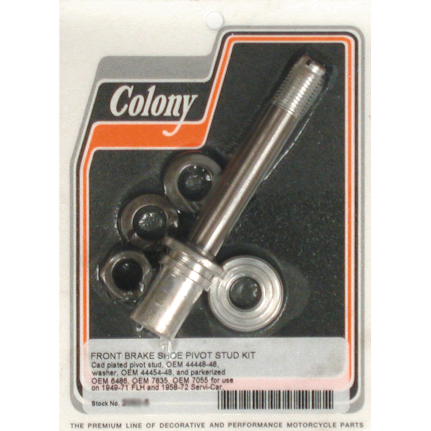 Colony brake pivot stud drum brake, Satin