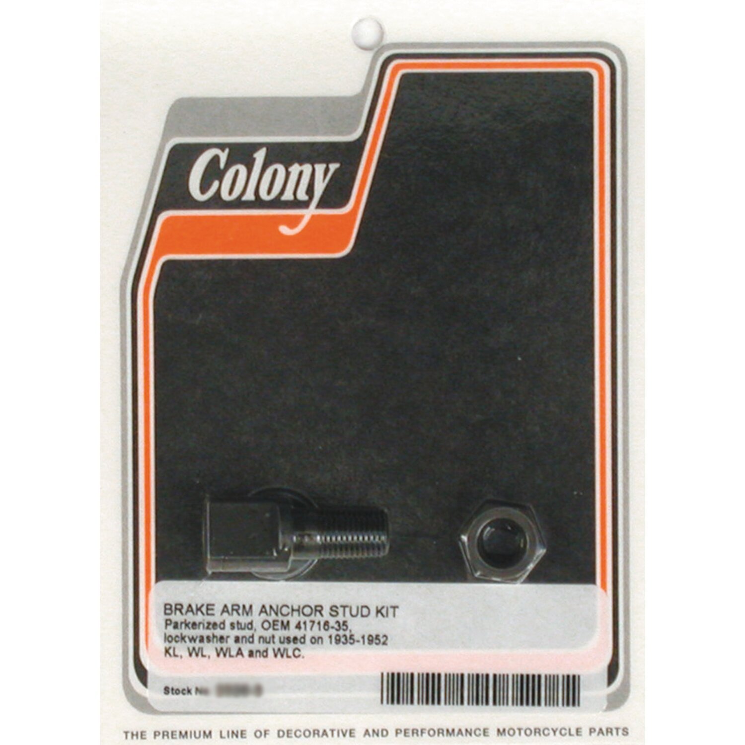 Colony brake arm anchor stud kit, Matte
