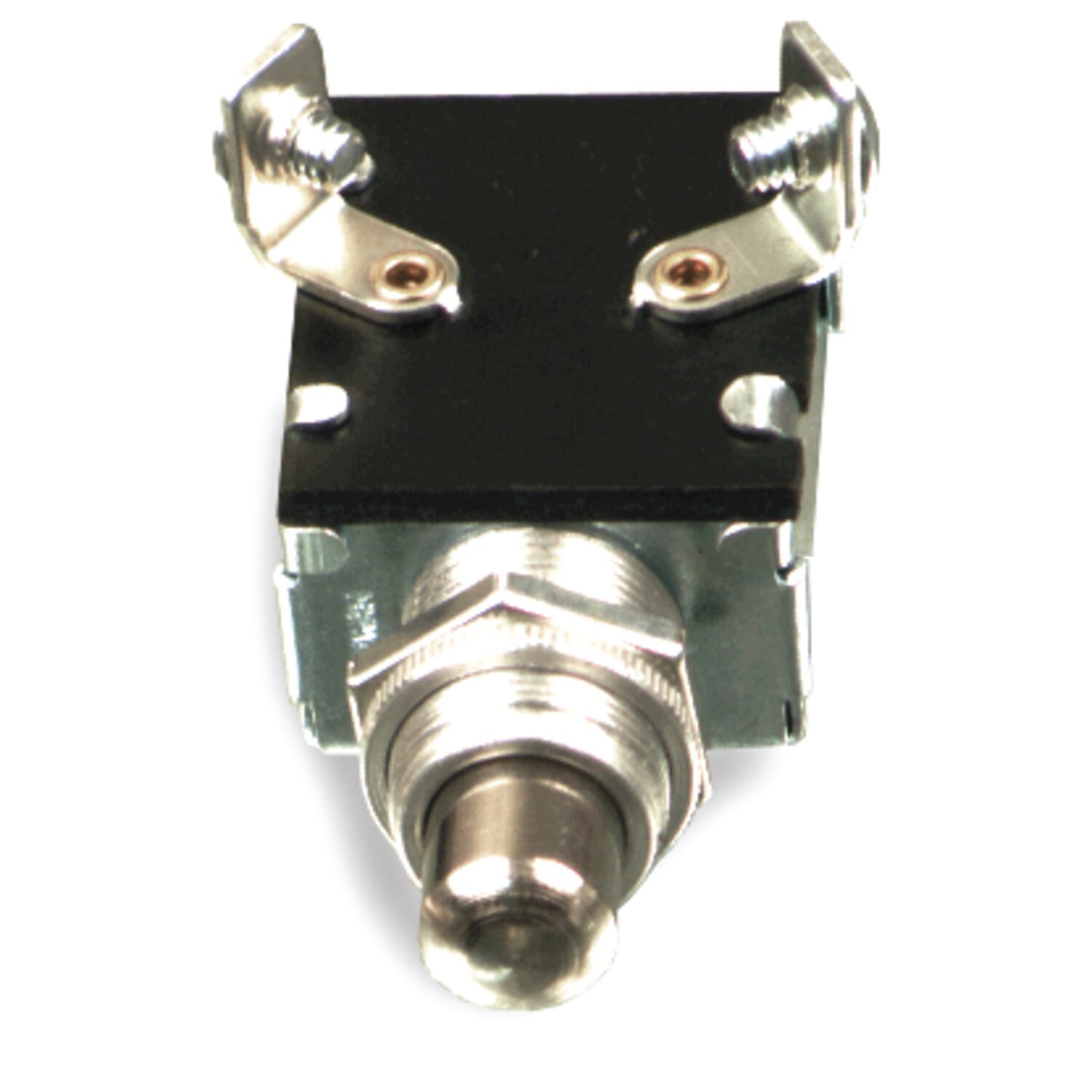 Switch, push button starter. 15A@12V, Chrome