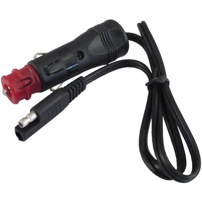 Fused charge cable. Allows charging through the regular cigarette lighter / power point. Plugs directly into the powerpoint / cigarette lighter of the vehicle and lets you connect any Battery Tender or other charger with SAE connector.