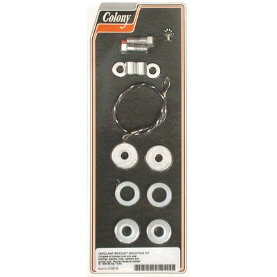 Zinc plated. Reproduction hardware to mount the OEM style mount bracket for the 7" Hydra Glide headlamp.