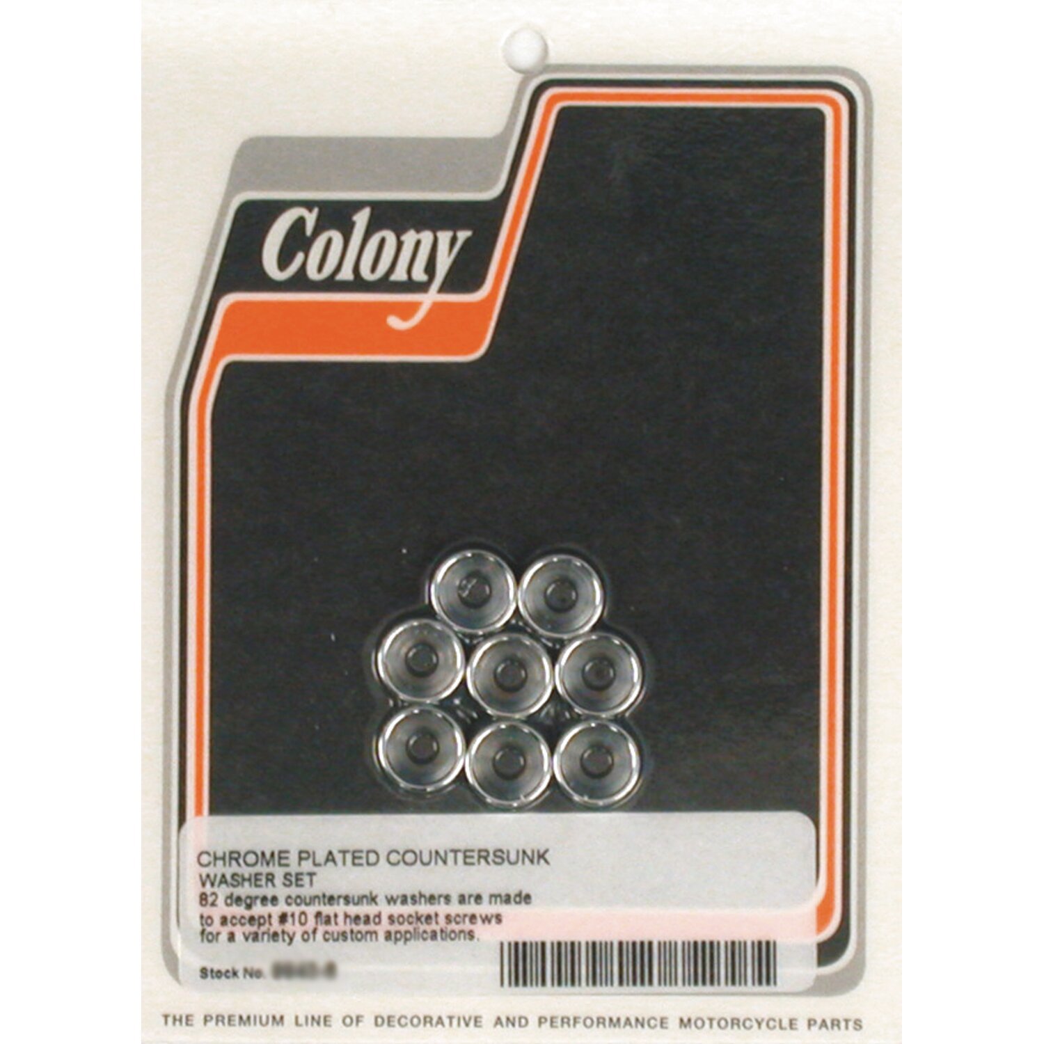 Colony countersunk flatwashers #10, Chrome