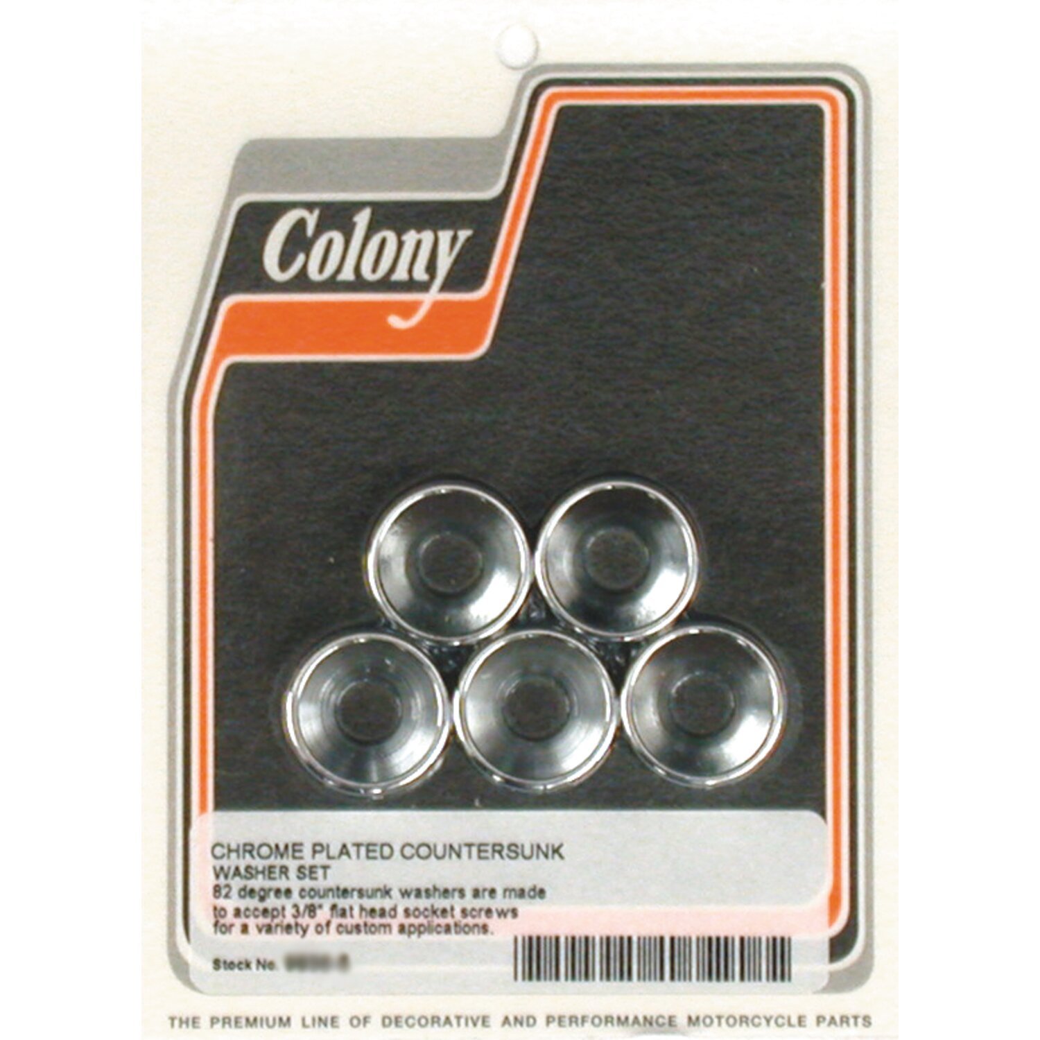 Colony countersunk flatwashers 3/8", Chrome