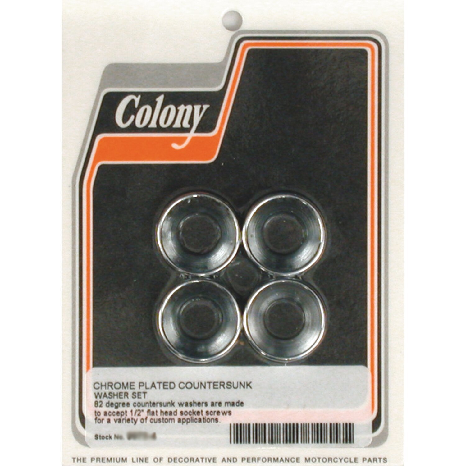 Colony countersunk flatwashers 1/2", Silver, Chrome