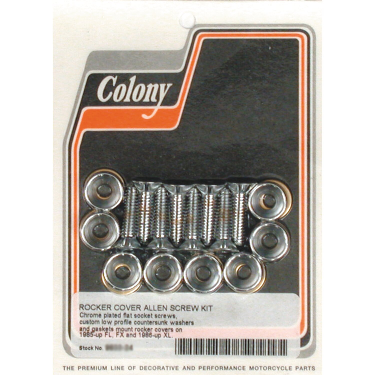 Colony, Evo countersunk rocker cover screw kit, Chrome