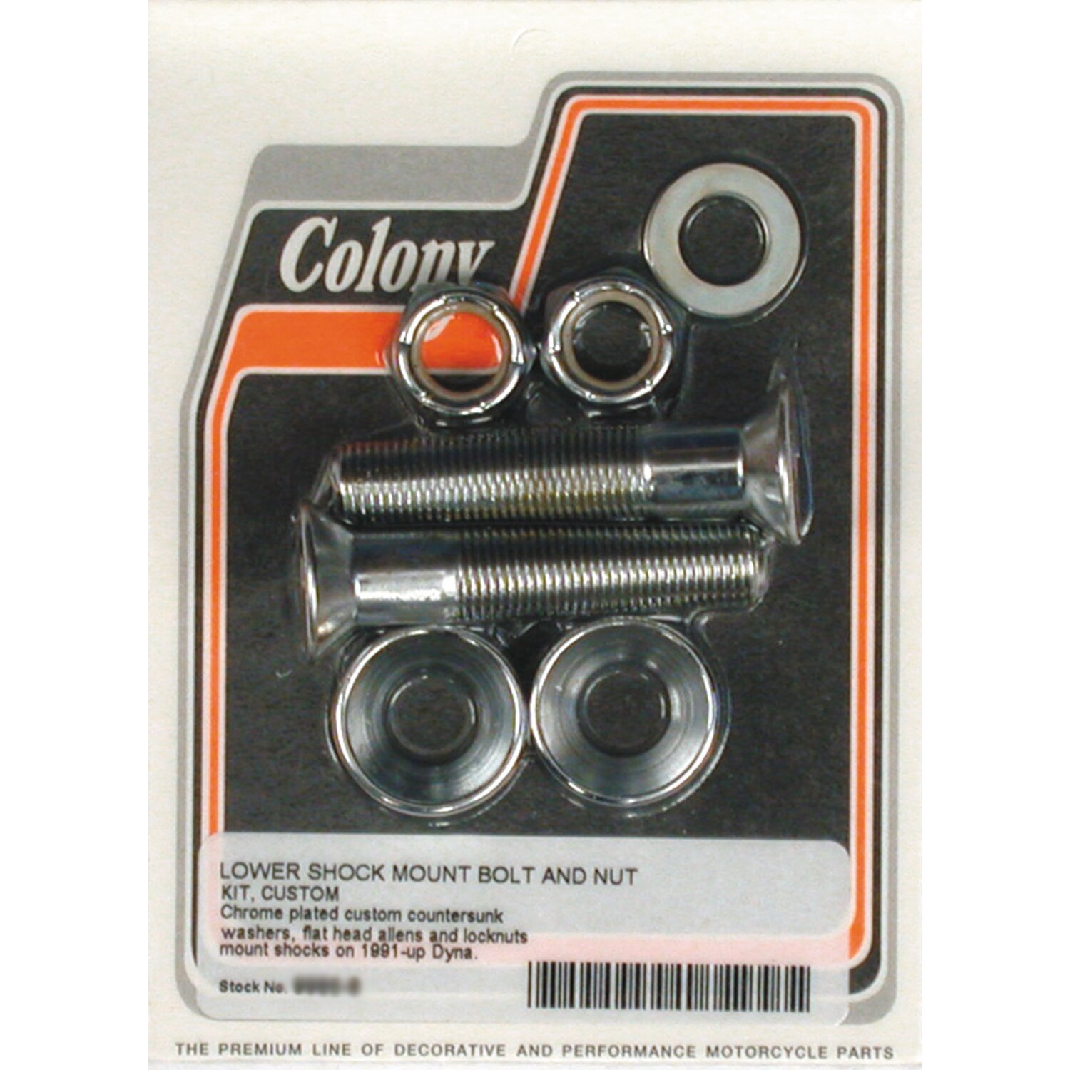 Colony, lower Dyna shock mount kit, Chrome